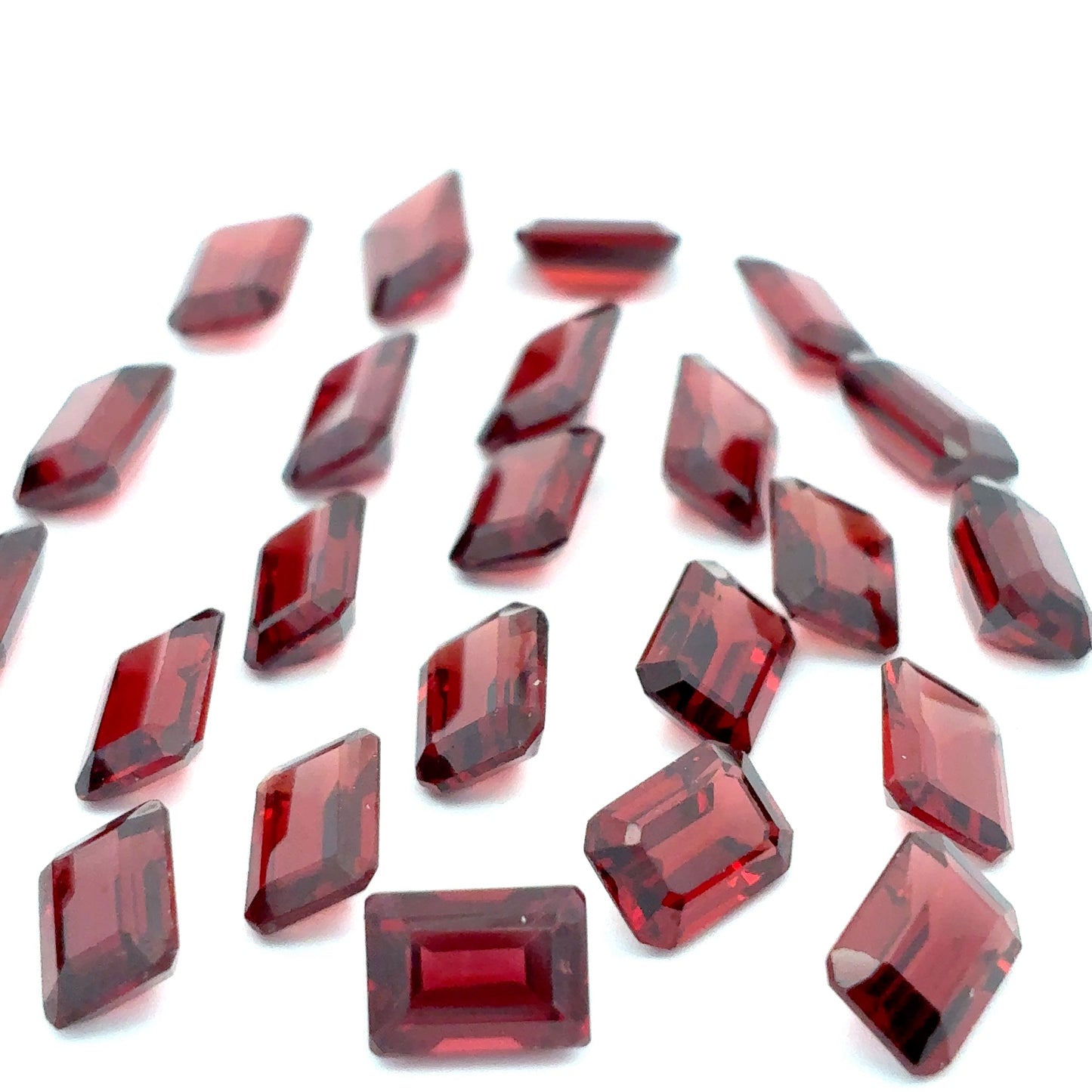 One 7x5mm Red Garnet Emerald Cut, Faceted Loose Gemstone