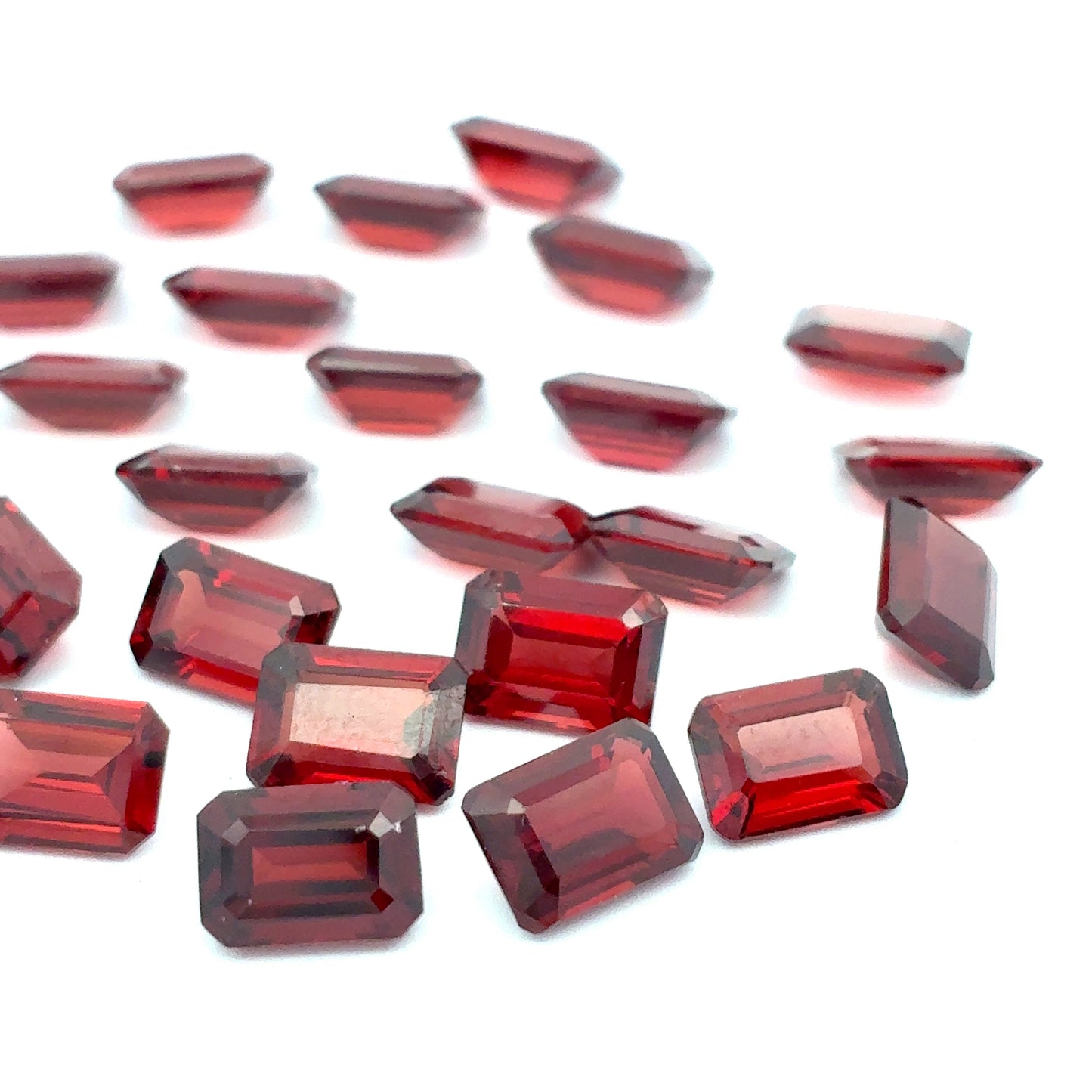 One 7x5mm Red Garnet Emerald Cut, Faceted Loose Gemstone