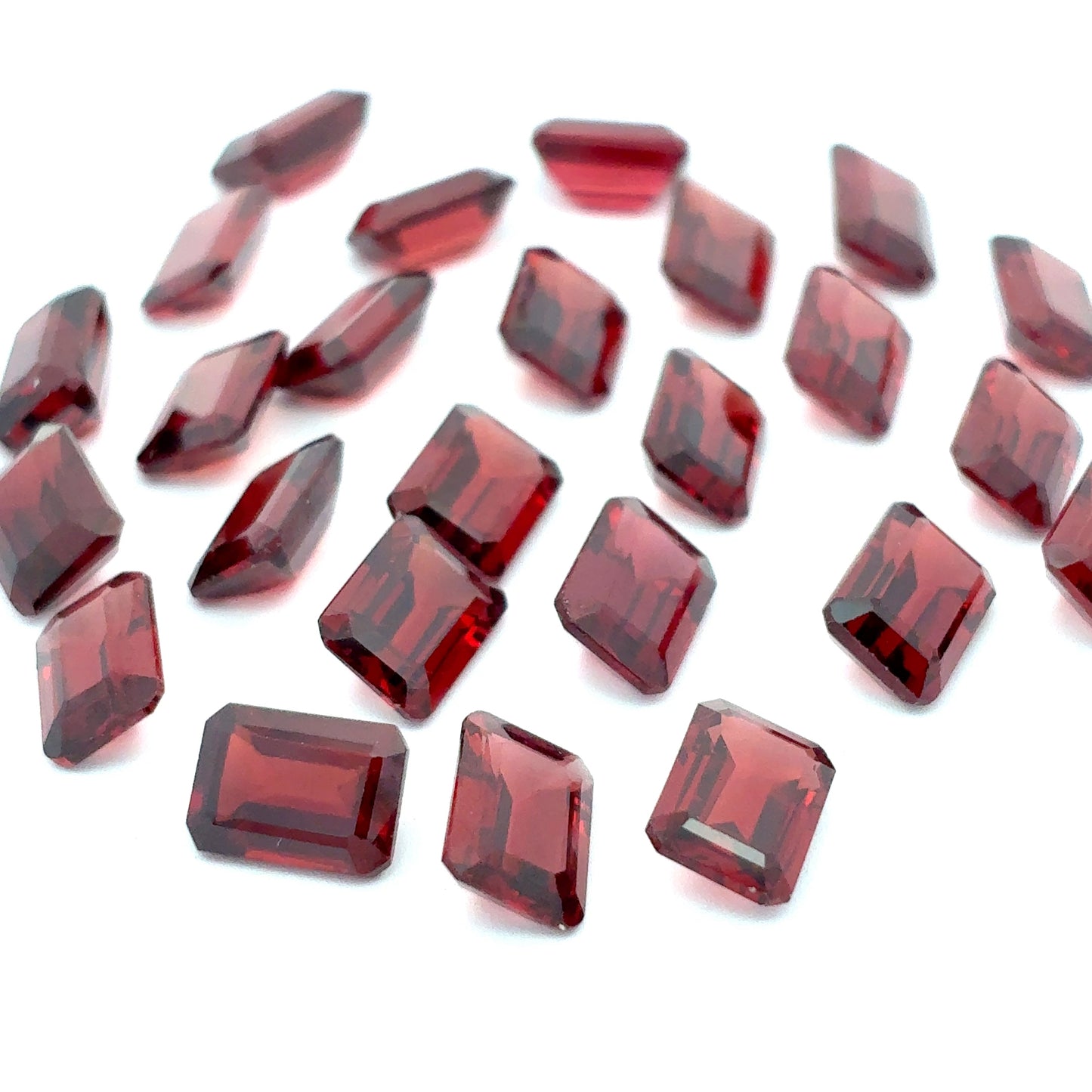 One 7x5mm Red Garnet Emerald Cut, Faceted Loose Gemstone