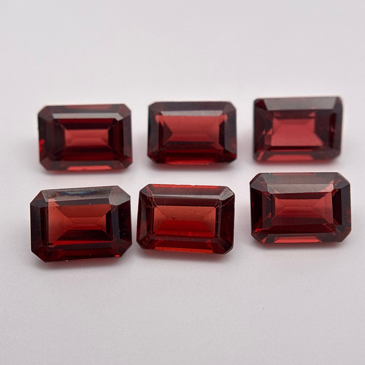 One 7x5mm Red Garnet Emerald Cut, Faceted Loose Gemstone