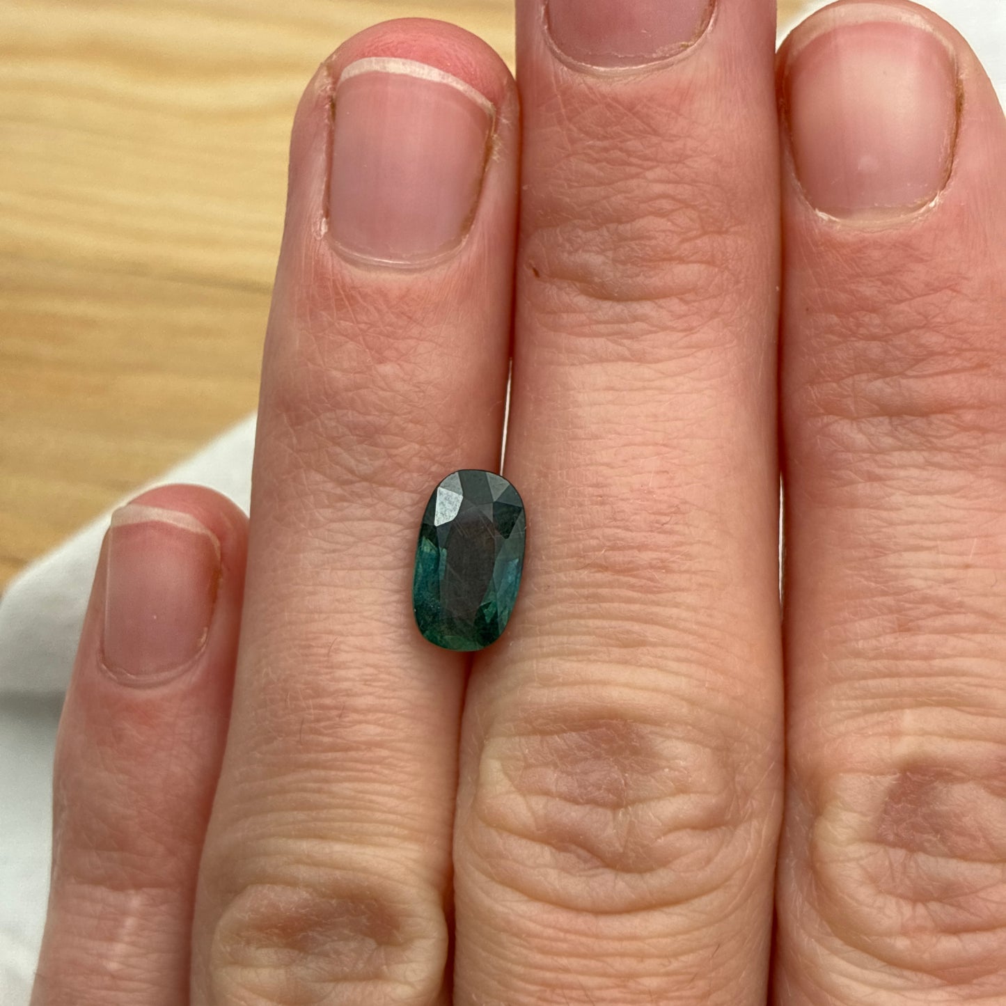 2.25 carat Teal Sapphire 10.2x6.1mm Oval Cut