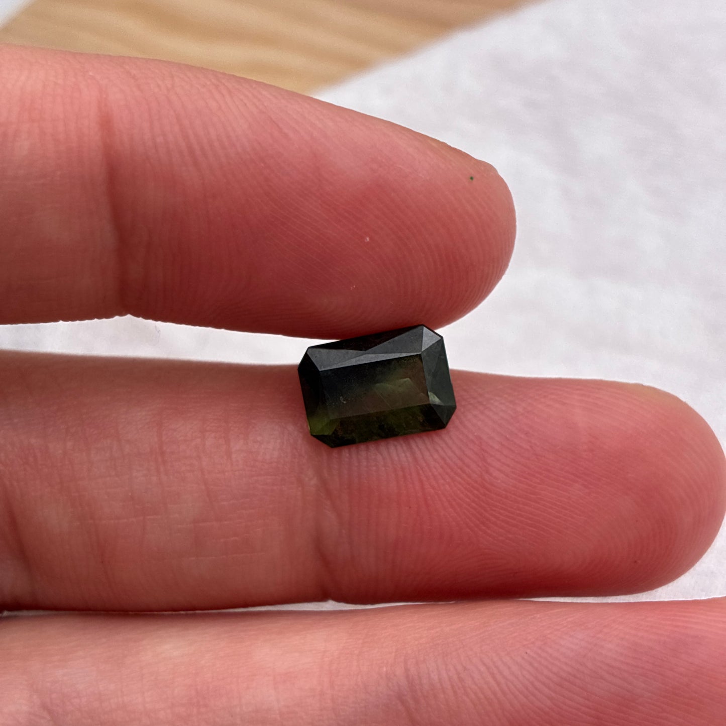 2 carat Sapphire 9.1x6.5mm Emerald Cut, BE Treated
