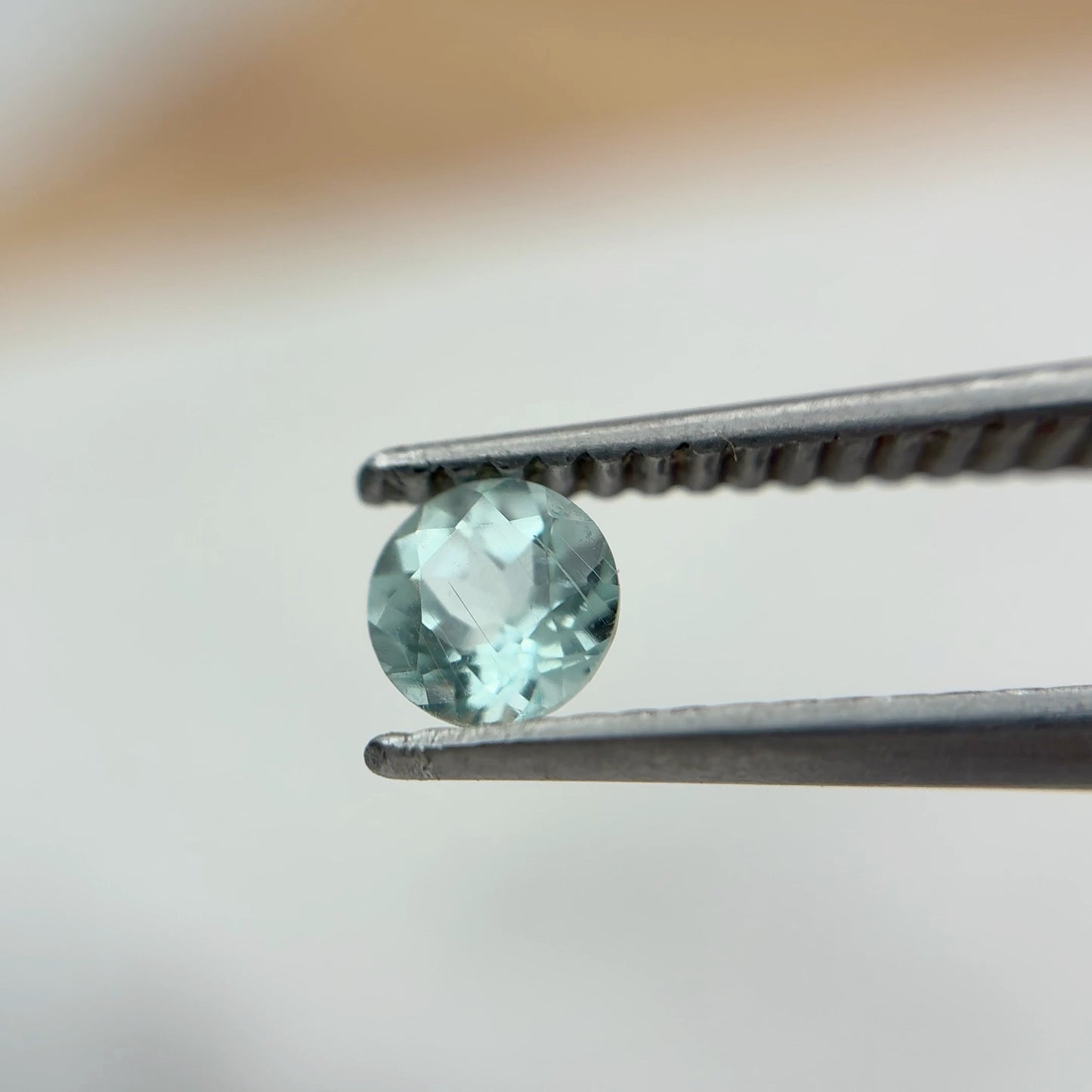 4mm Copper Bearing Tourmaline 0.27 carat Round Cut Light Blue Paraiba Type Tourmaline