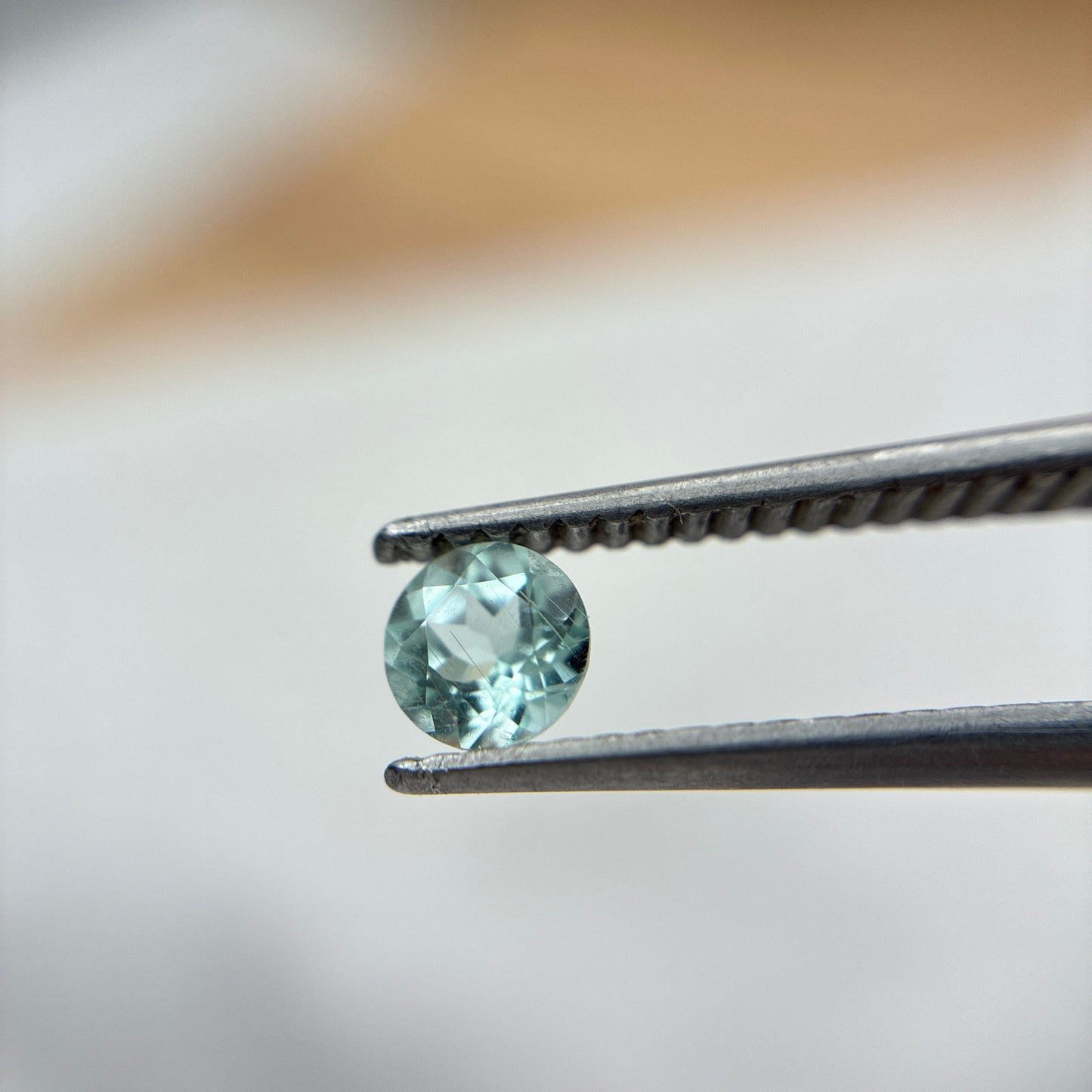4mm Copper Bearing Tourmaline 0.27 carat Round Cut Light Blue Paraiba Type Tourmaline
