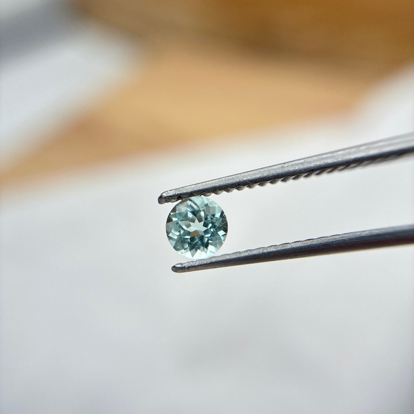 4mm Copper Bearing Tourmaline 0.27 carat Round Cut Light Blue Paraiba Type Tourmaline