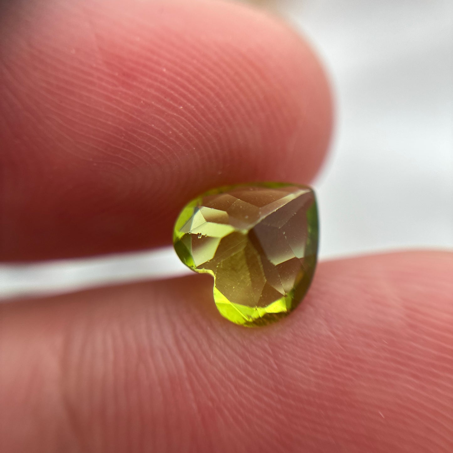8mm Green Peridot 1.88 carat Heart Cut