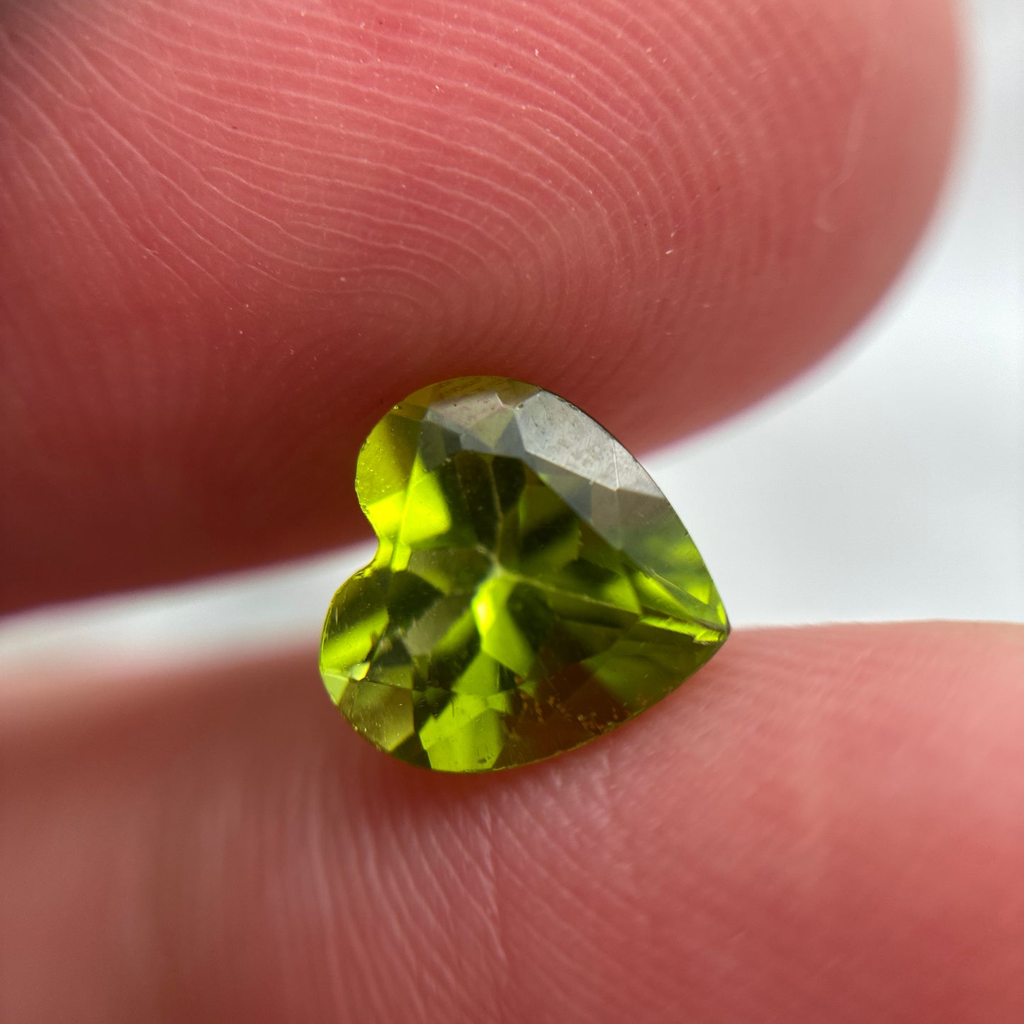 8mm Green Peridot 1.88 carat Heart Cut