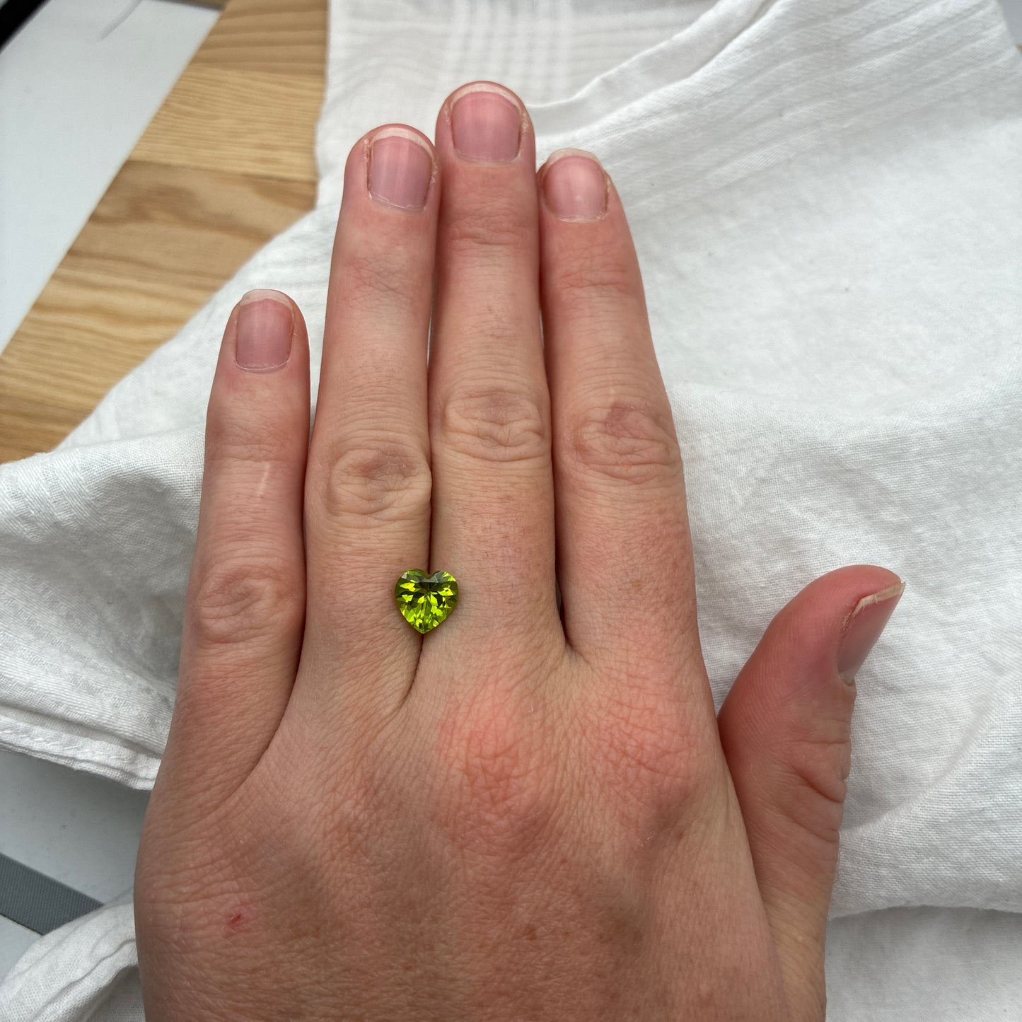 8mm Green Peridot 1.88 carat Heart Cut