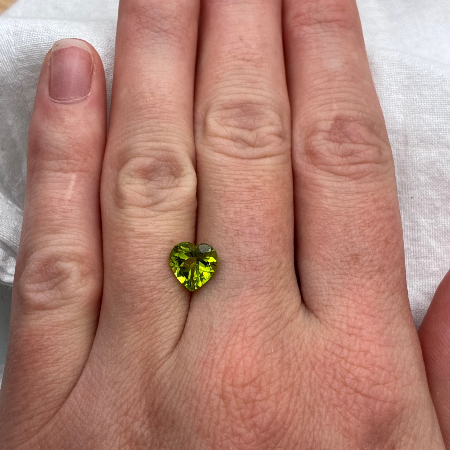 8mm Green Peridot 1.88 carat Heart Cut