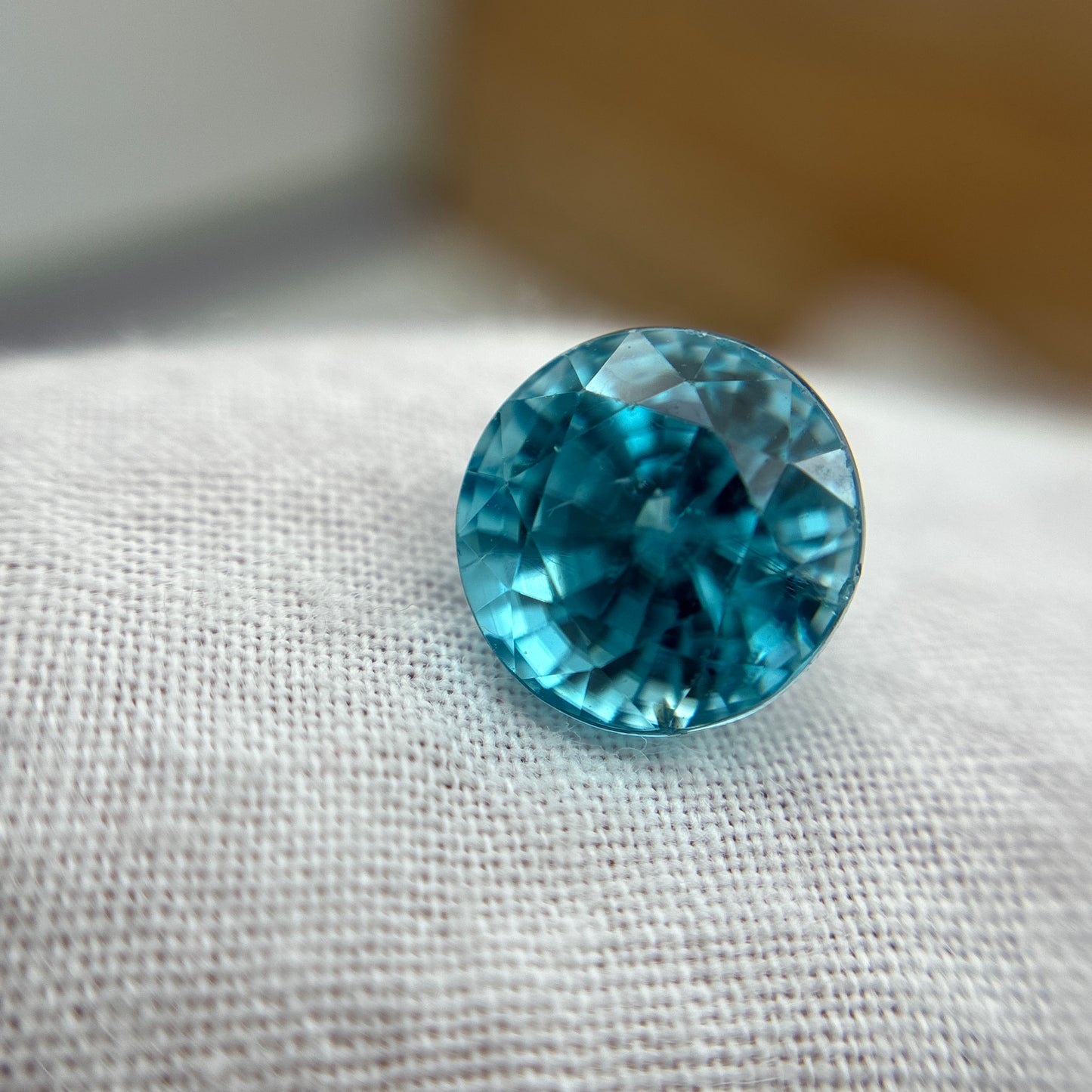 6 Carat Blue Zircon 9.25mm Round Cut