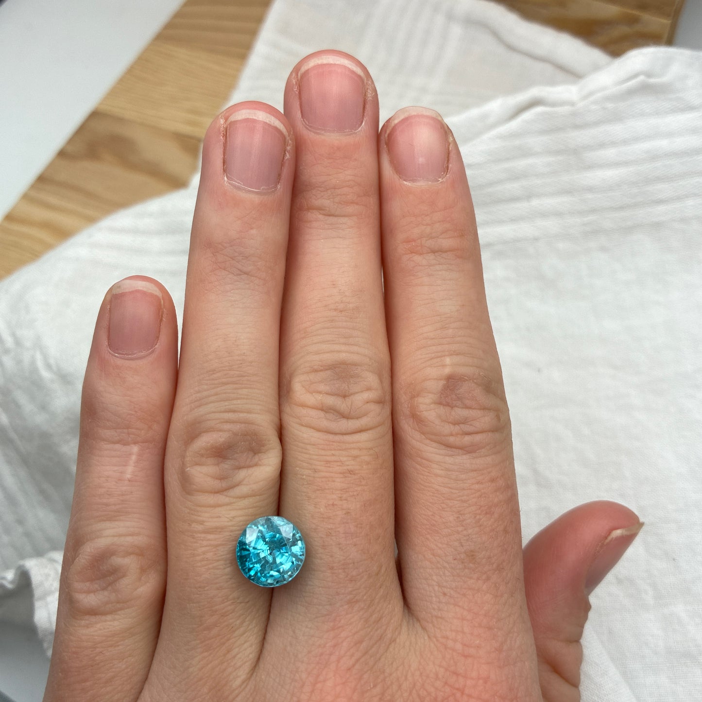 6 Carat Blue Zircon 9.25mm Round Cut
