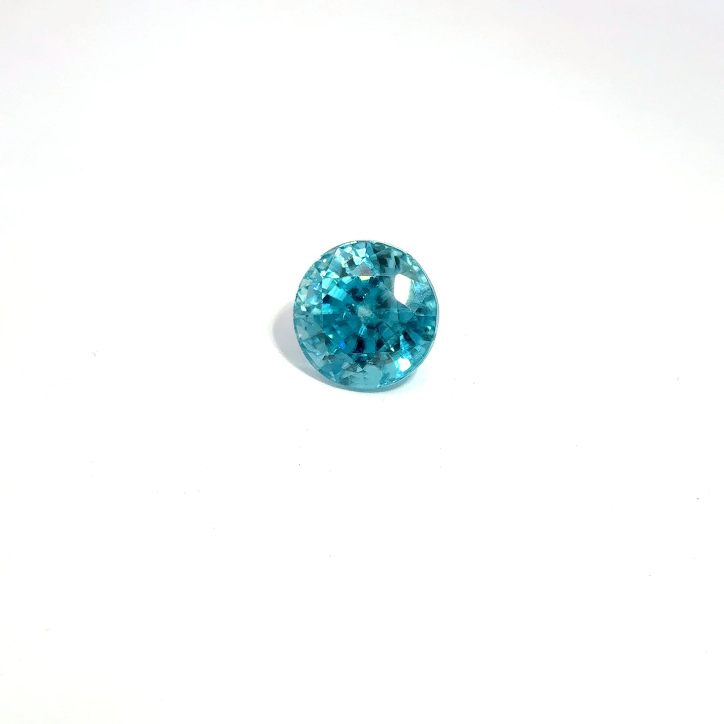6 Carat Blue Zircon 9.25mm Round Cut