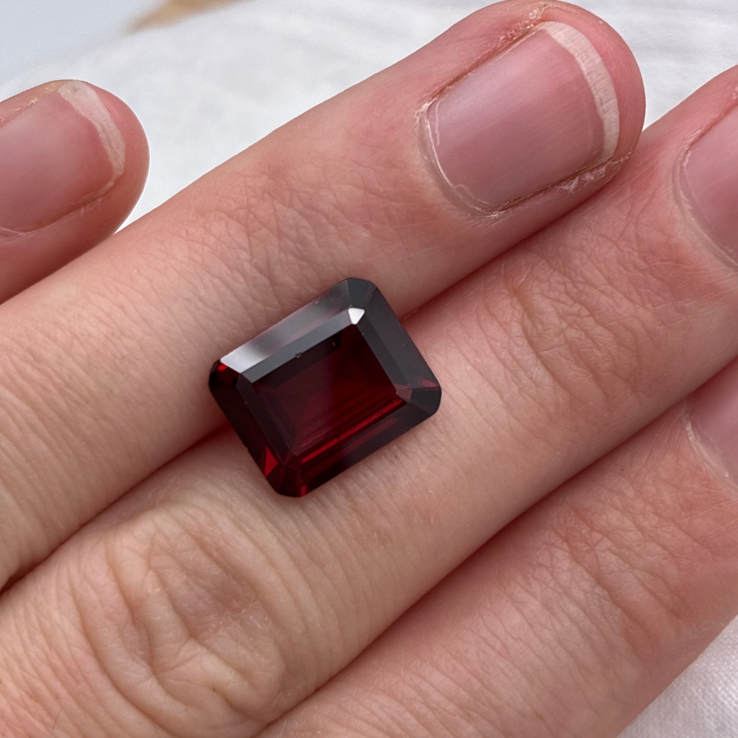 12x10mm Red Garnet 5.8 carat Emerald Cut