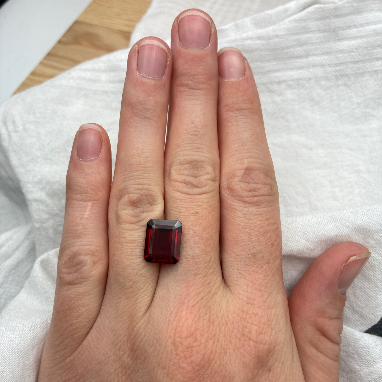 12x10mm Red Garnet 5.8 carat Emerald Cut