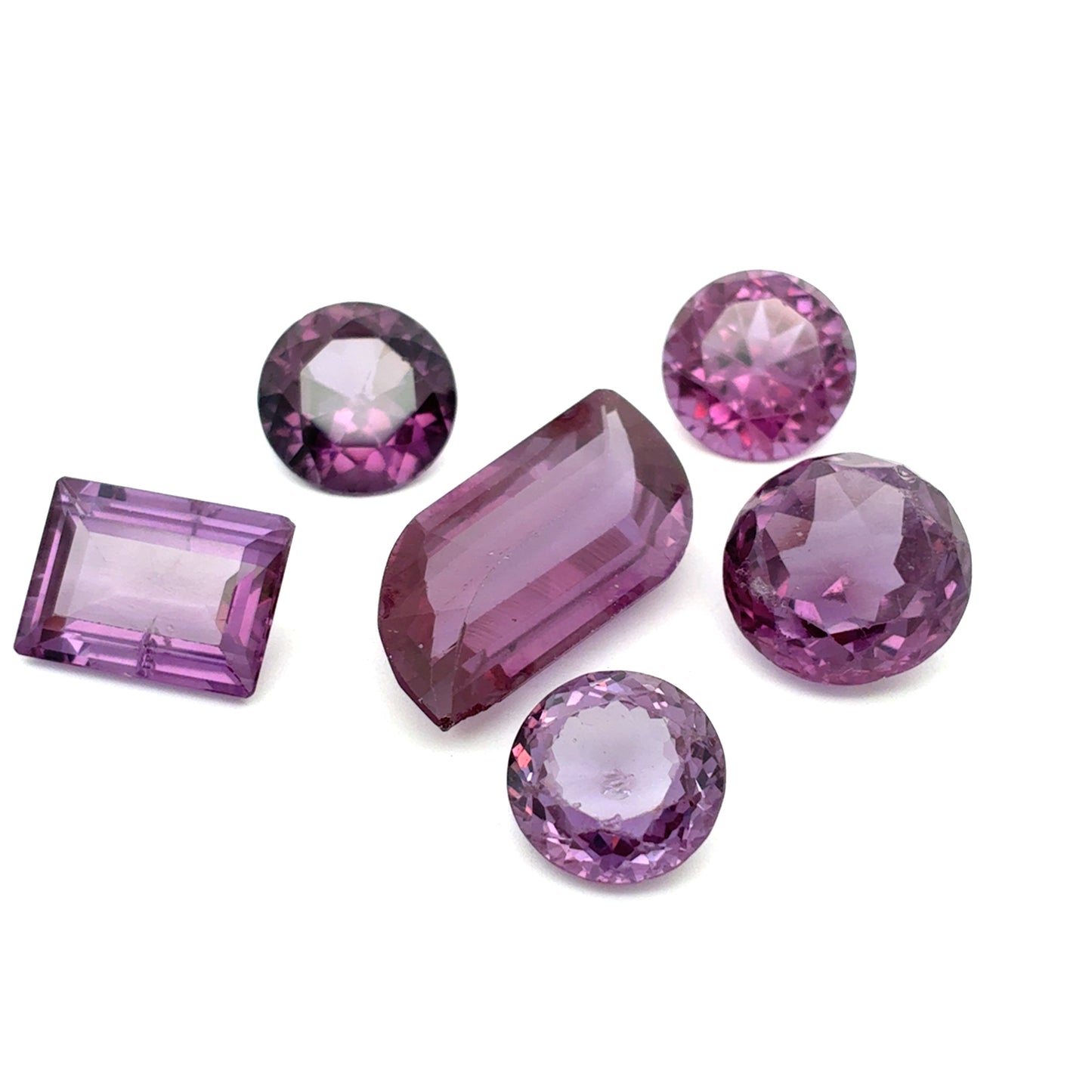 99 carat Lot of Worn Purple Color Change Lab Sapphires, Worn Discount Gemstones, Preformed Facet Rough