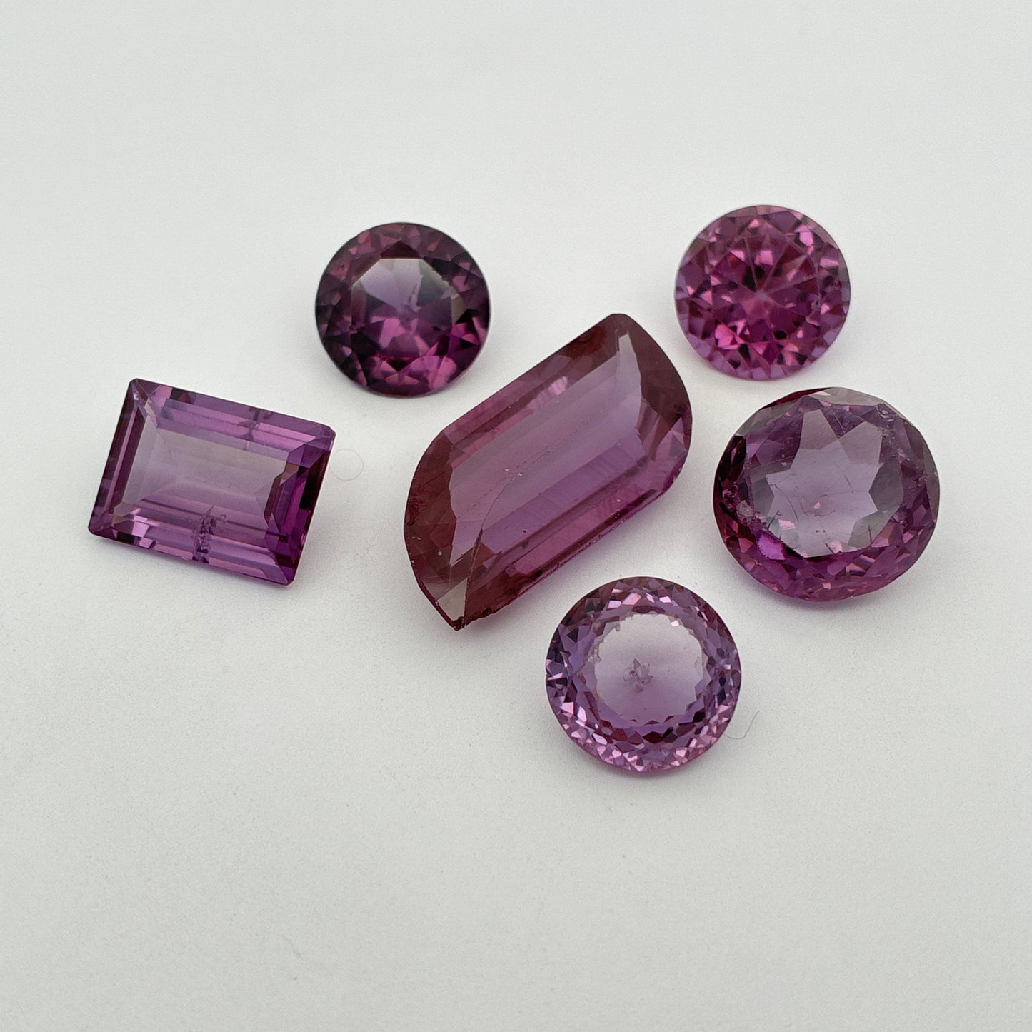 99 carat Lot of Worn Purple Color Change Lab Sapphires, Worn Discount Gemstones, Preformed Facet Rough