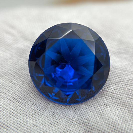 14mm Dark Blue Lab Spinel 10 carat Round Cut