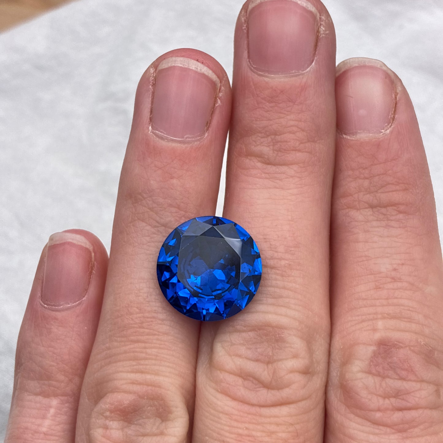 14mm Dark Blue Lab Spinel 10 carat Round Cut