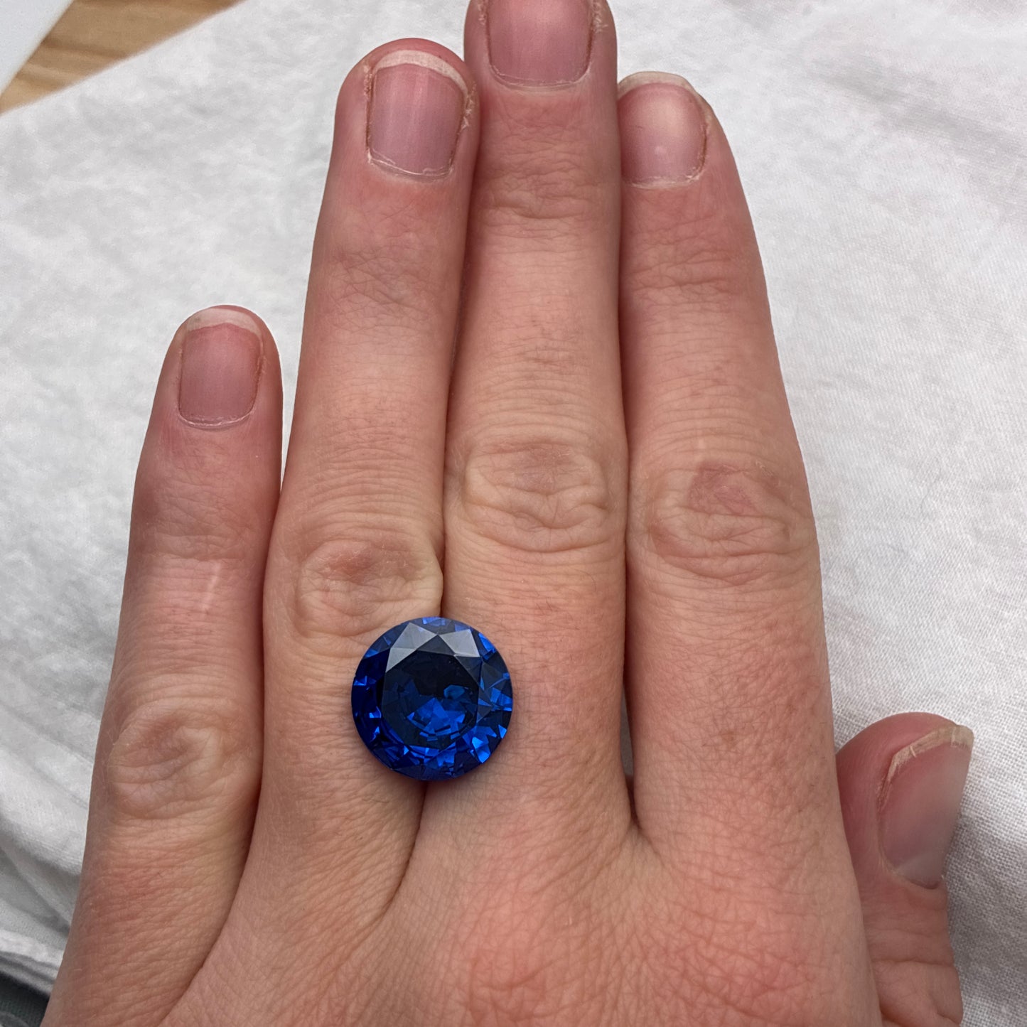 14mm Dark Blue Lab Spinel 10 carat Round Cut