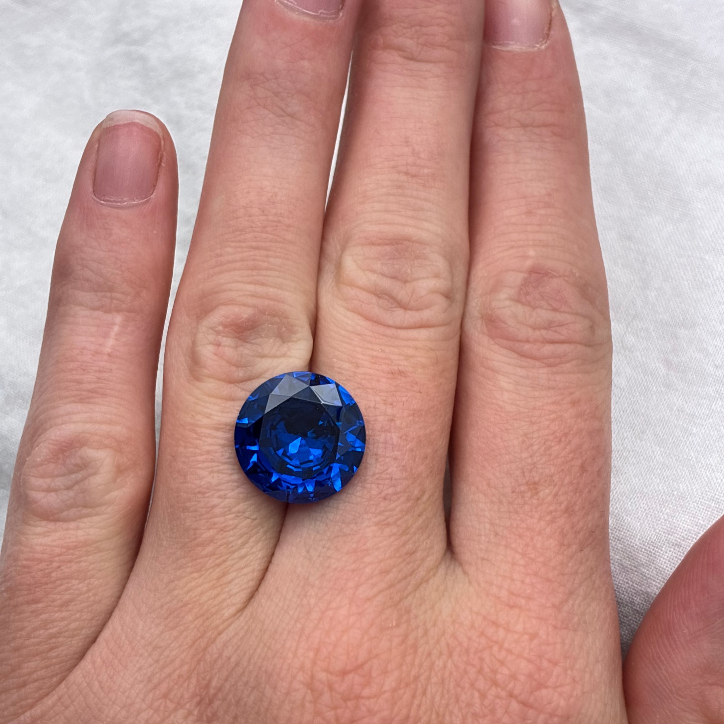 14mm Dark Blue Lab Spinel 10 carat Round Cut