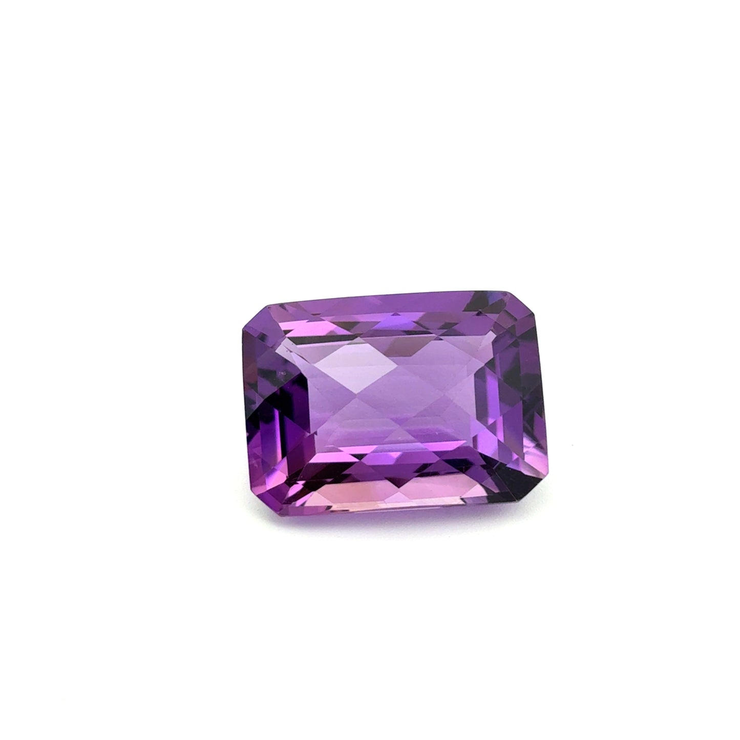 18x13mm Amethyst 15.58 carat Checkerboard Emerald Cut