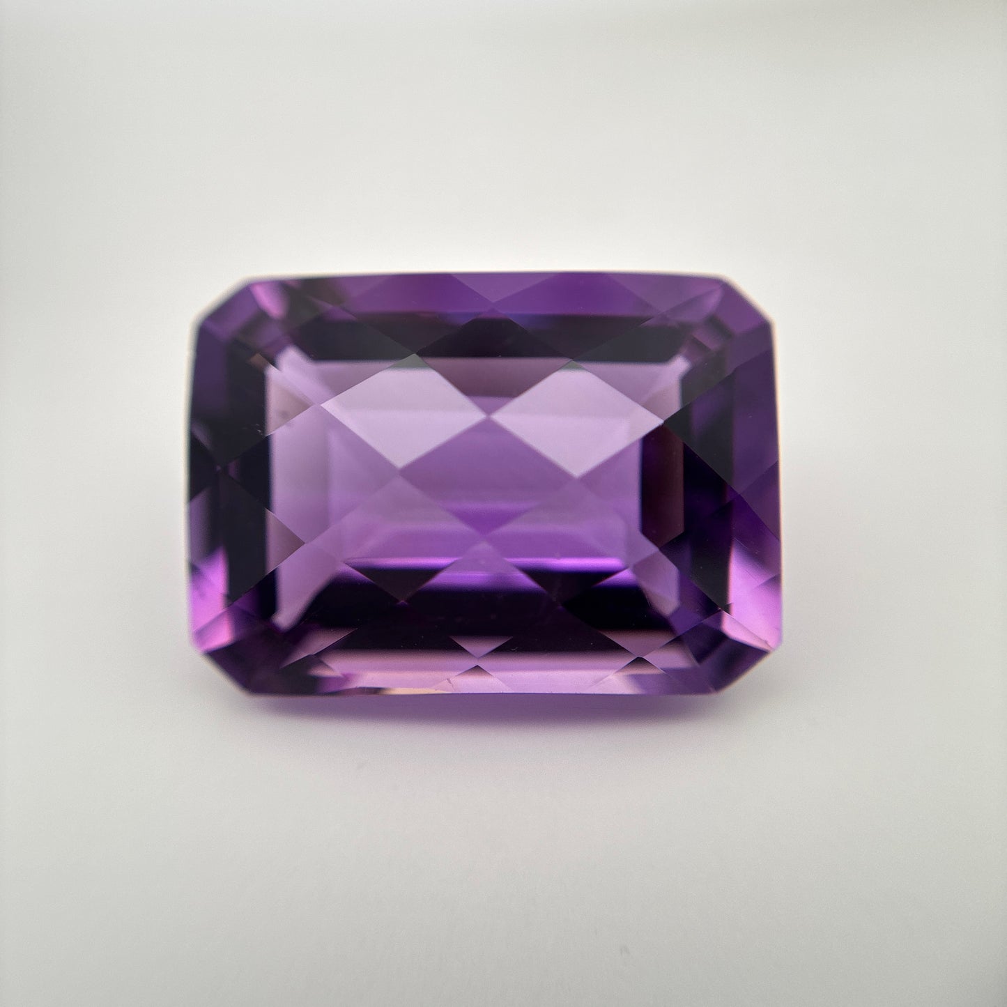 18x13mm Amethyst 15.58 carat Checkerboard Emerald Cut