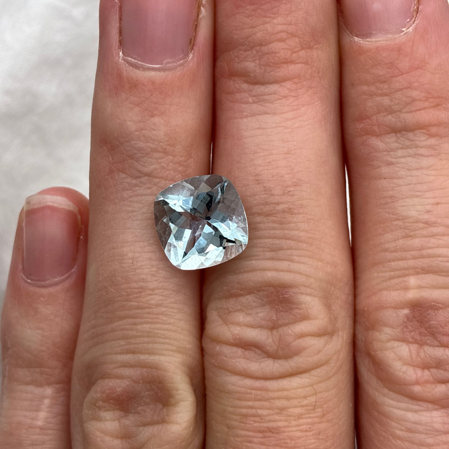 10mm Aquamarine 3.6 carat Square Cushion Cut
