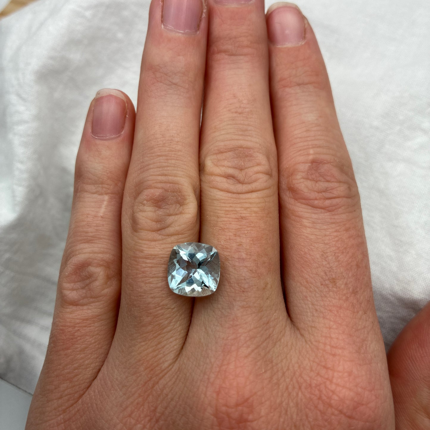 10mm Aquamarine 3.6 carat Square Cushion Cut