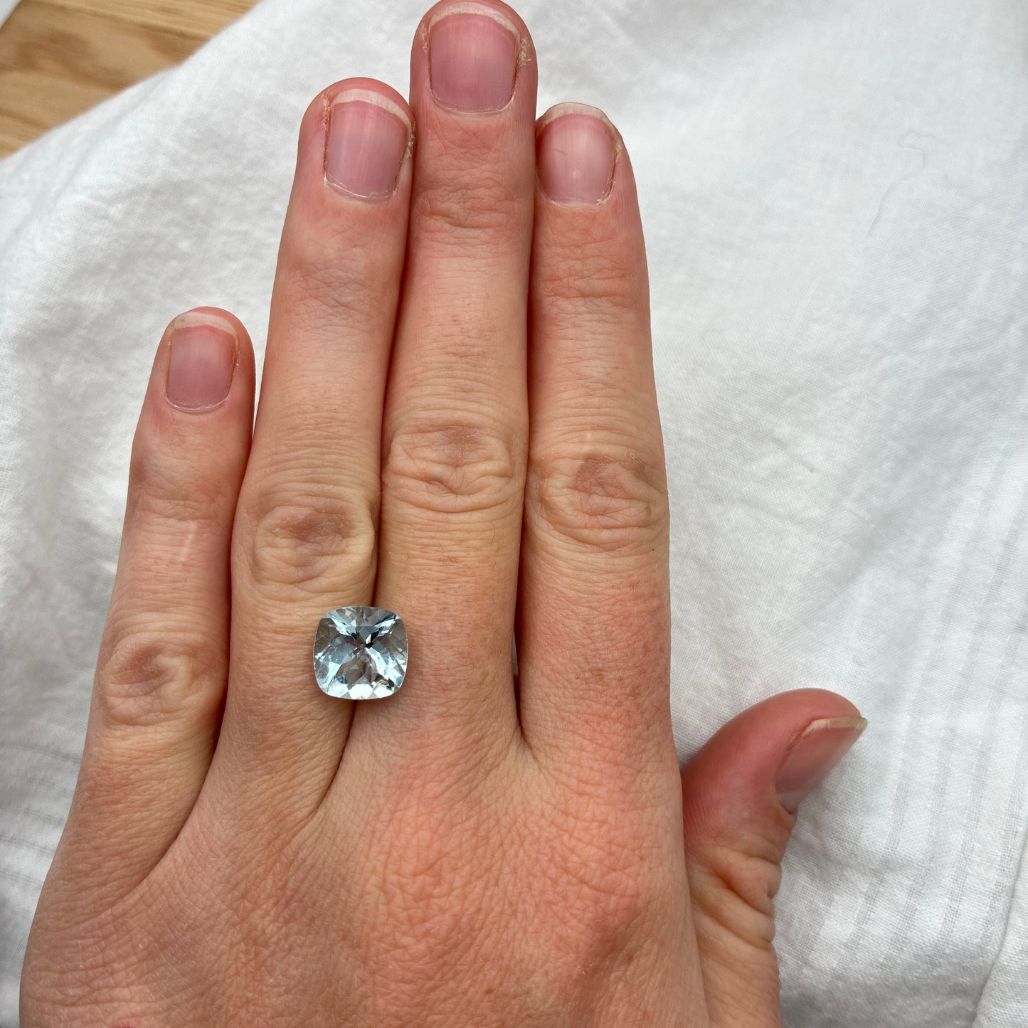 10mm Aquamarine 3.6 carat Square Cushion Cut