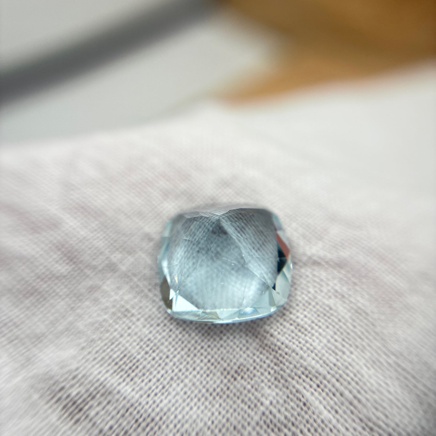 10mm Aquamarine 3.6 carat Square Cushion Cut