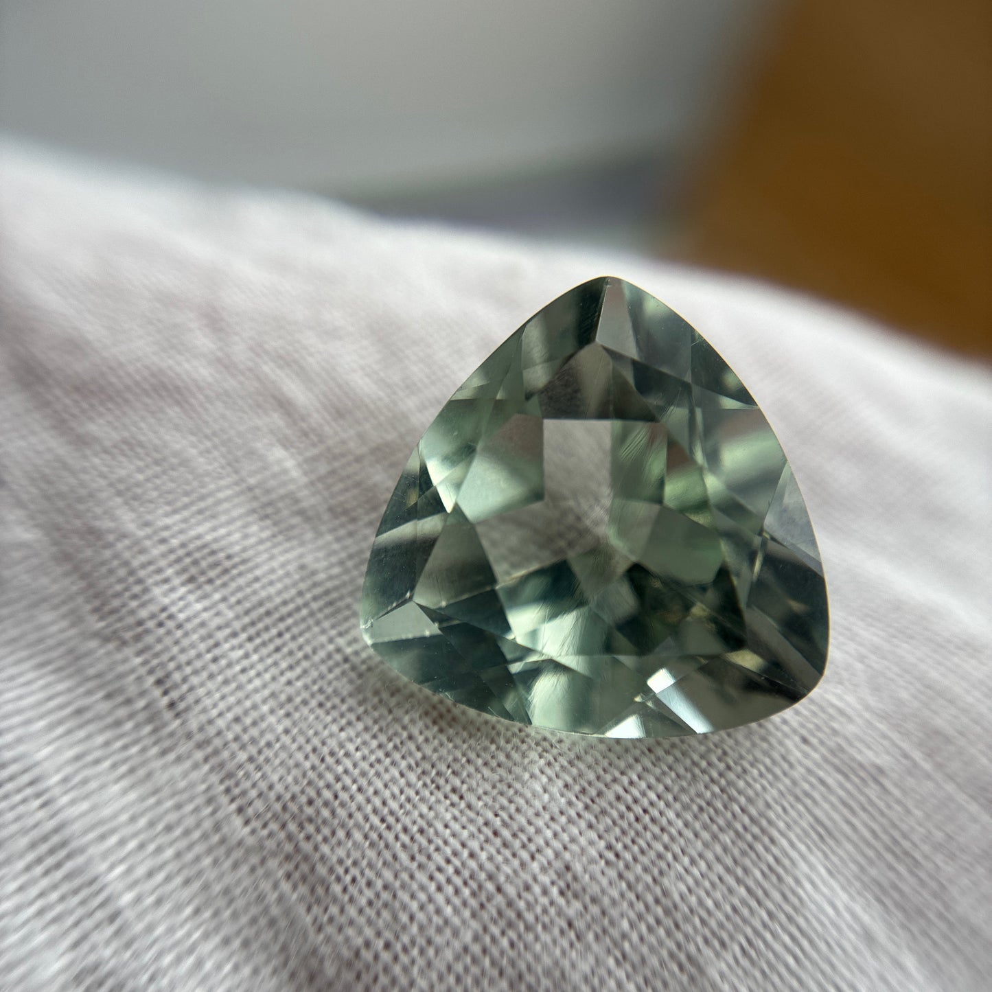 14mm Prasiolite, Green Quartz, 8.52 carat Loose Gemstone, with Imperfection