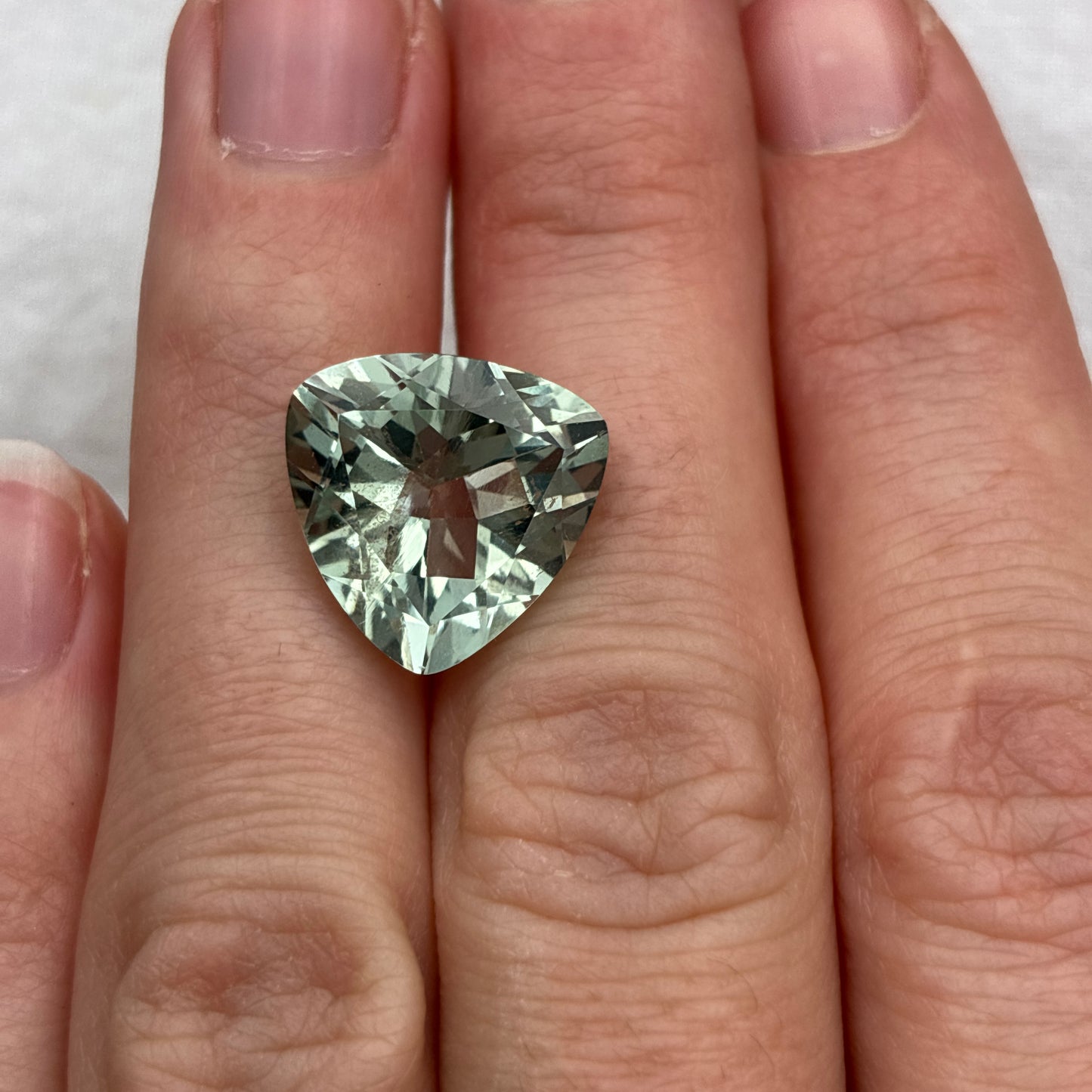 14mm Prasiolite, Green Quartz, 8.52 carat Loose Gemstone, with Imperfection