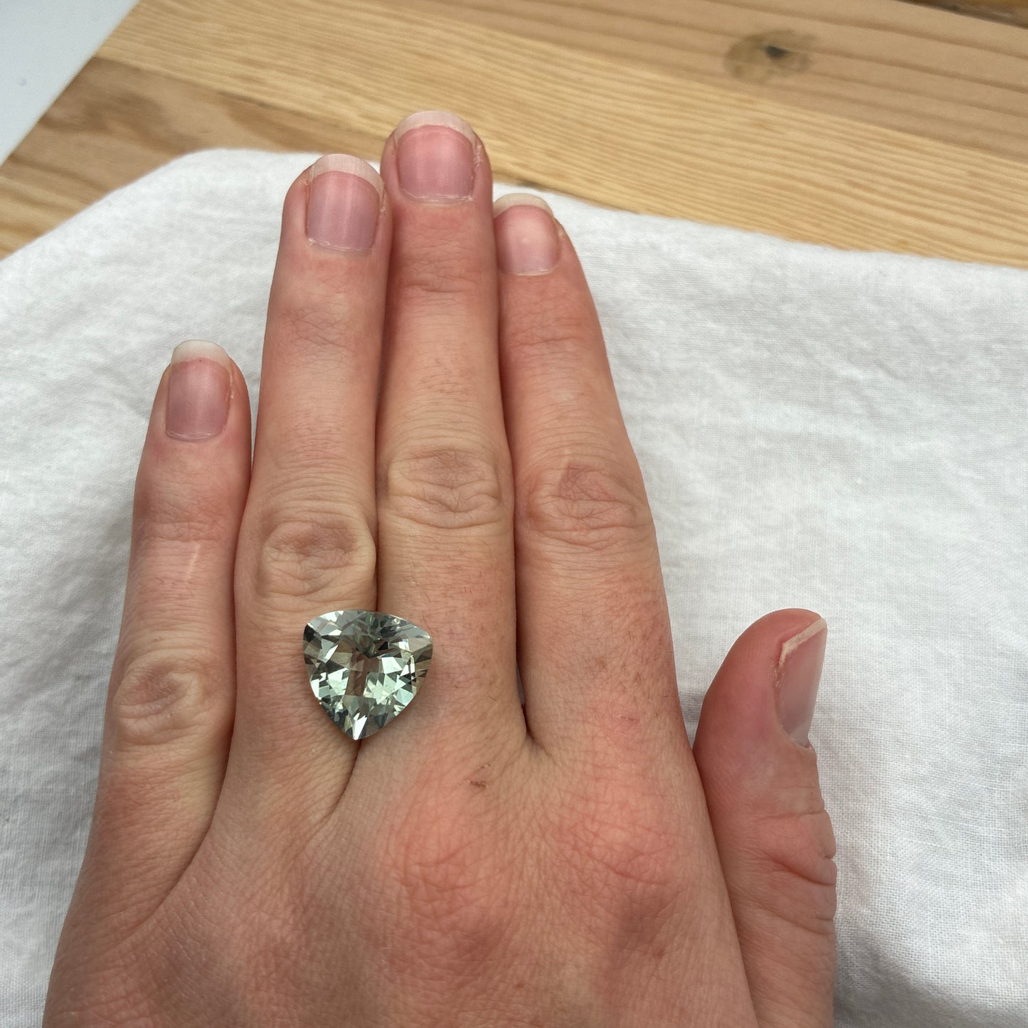 14mm Prasiolite, Green Quartz, 8.52 carat Loose Gemstone, with Imperfection