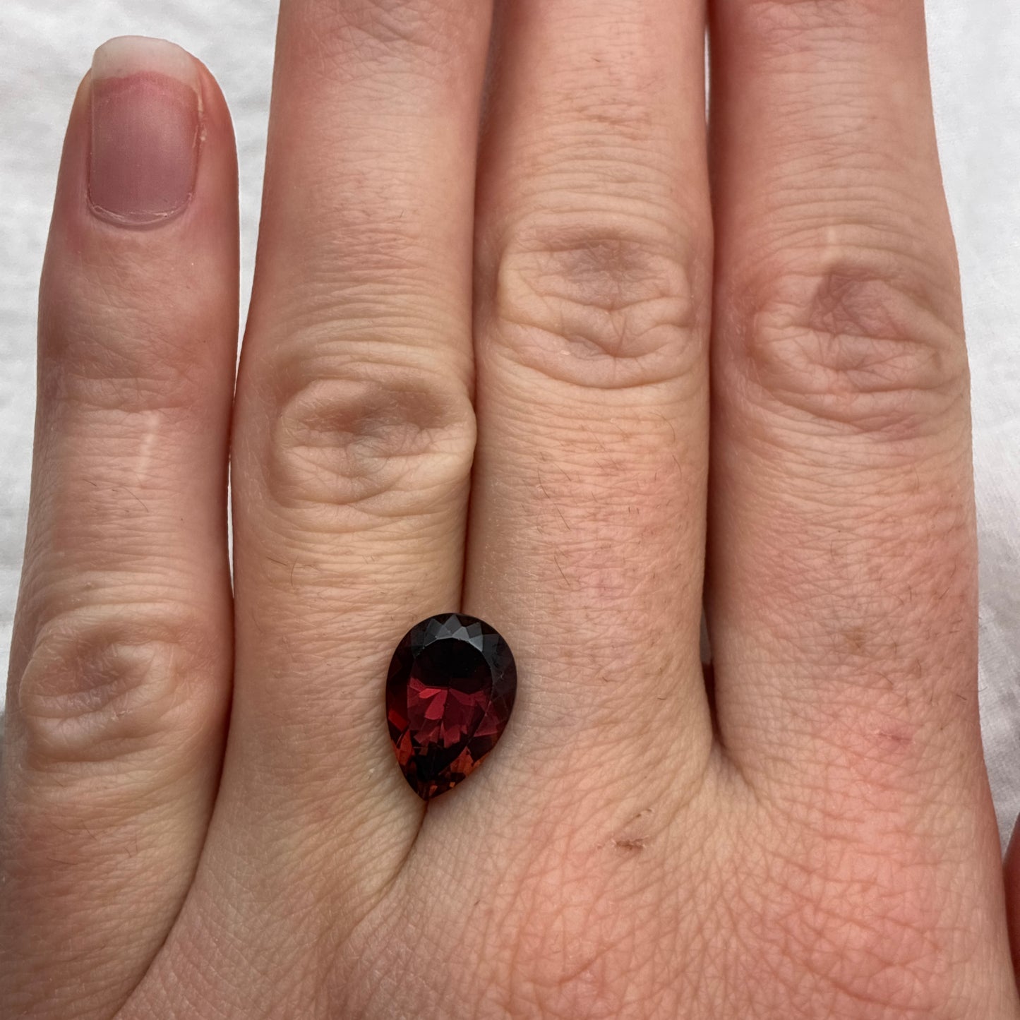 3.46ct Pear Cut Reddish Pink Tourmaline 12.2x8.4mm