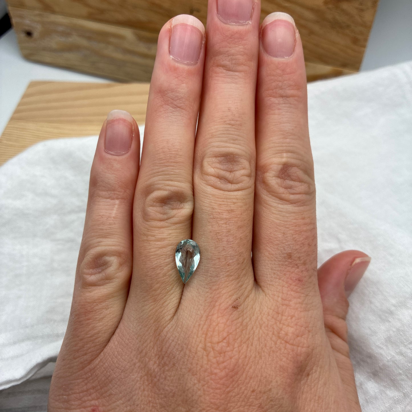 1.50ct Blue Aquamarine Pear cut, 11.3x6.4mm