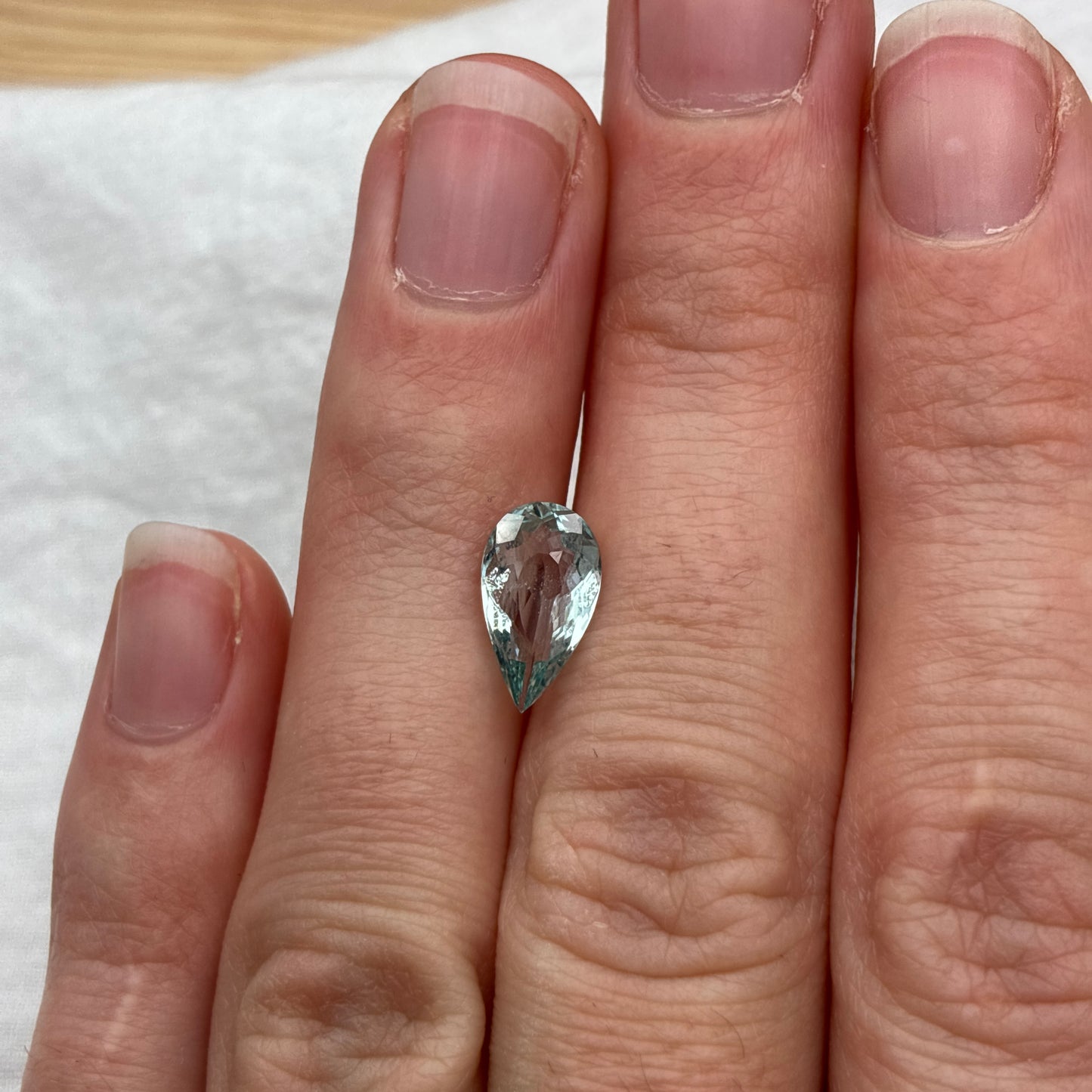 1.50ct Blue Aquamarine Pear cut, 11.3x6.4mm