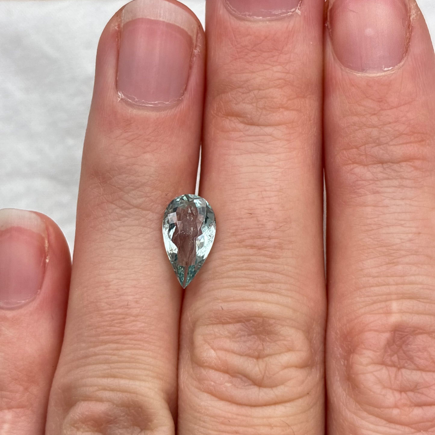 1.50ct Blue Aquamarine Pear cut, 11.3x6.4mm