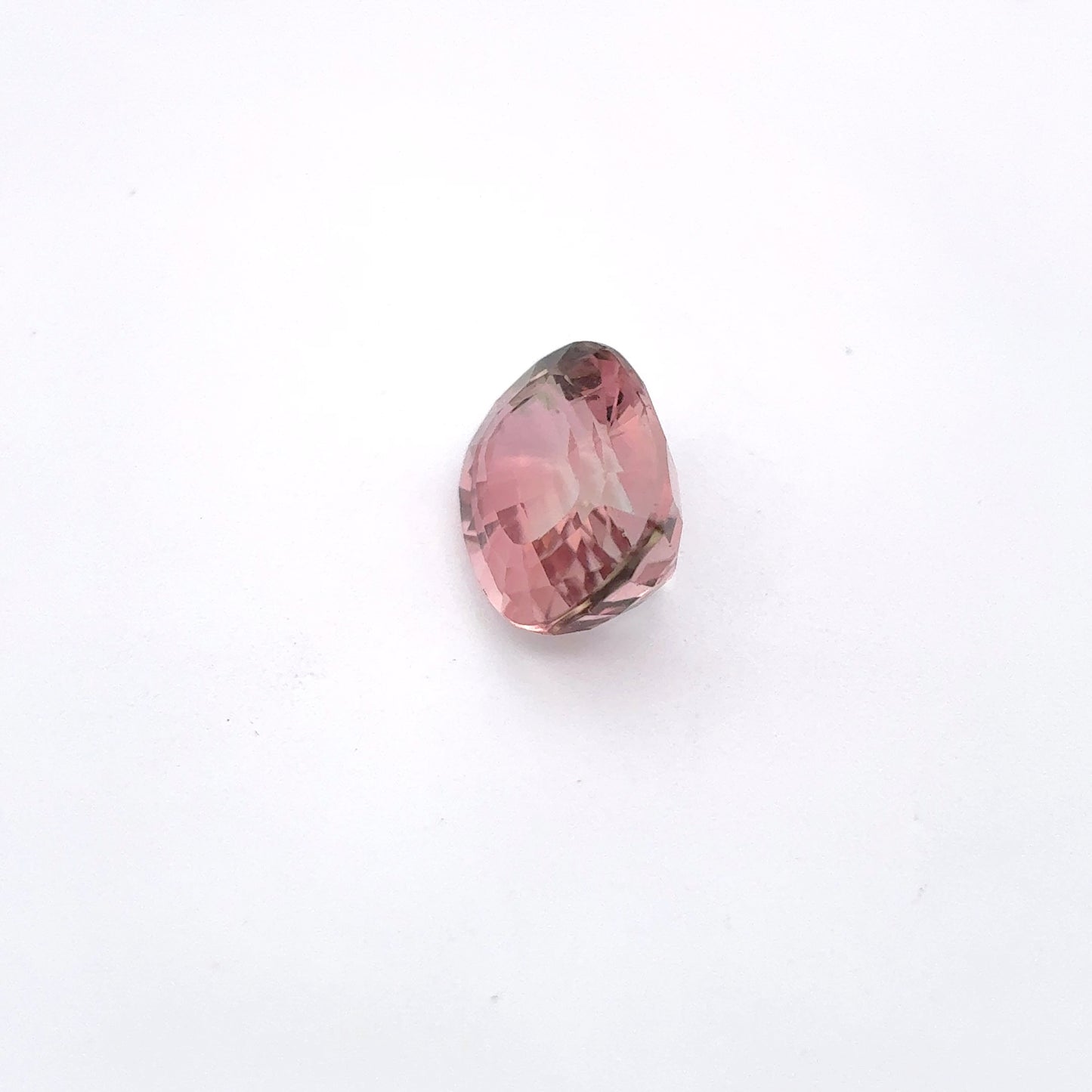 3.77 carat Bi-Color Tourmaline, Pink and white 10.3x8.3mm Cushion cut