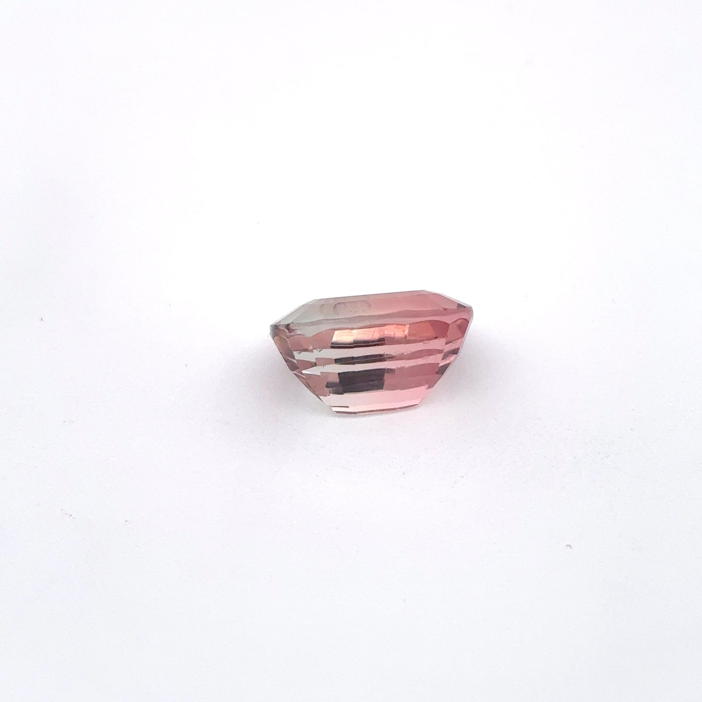 3.77 carat Bi-Color Tourmaline, Pink and white 10.3x8.3mm Cushion cut