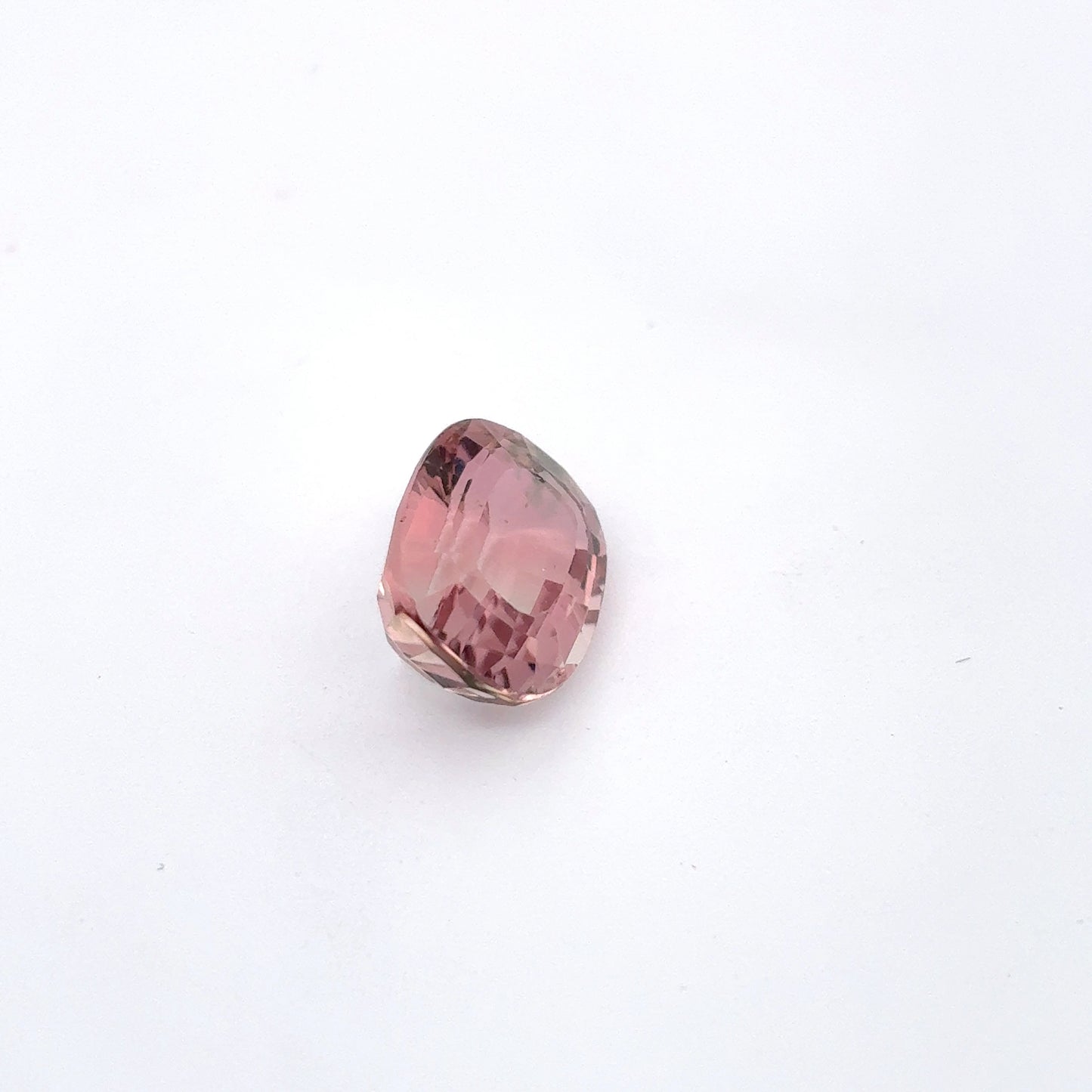 3.77 carat Bi-Color Tourmaline, Pink and white 10.3x8.3mm Cushion cut