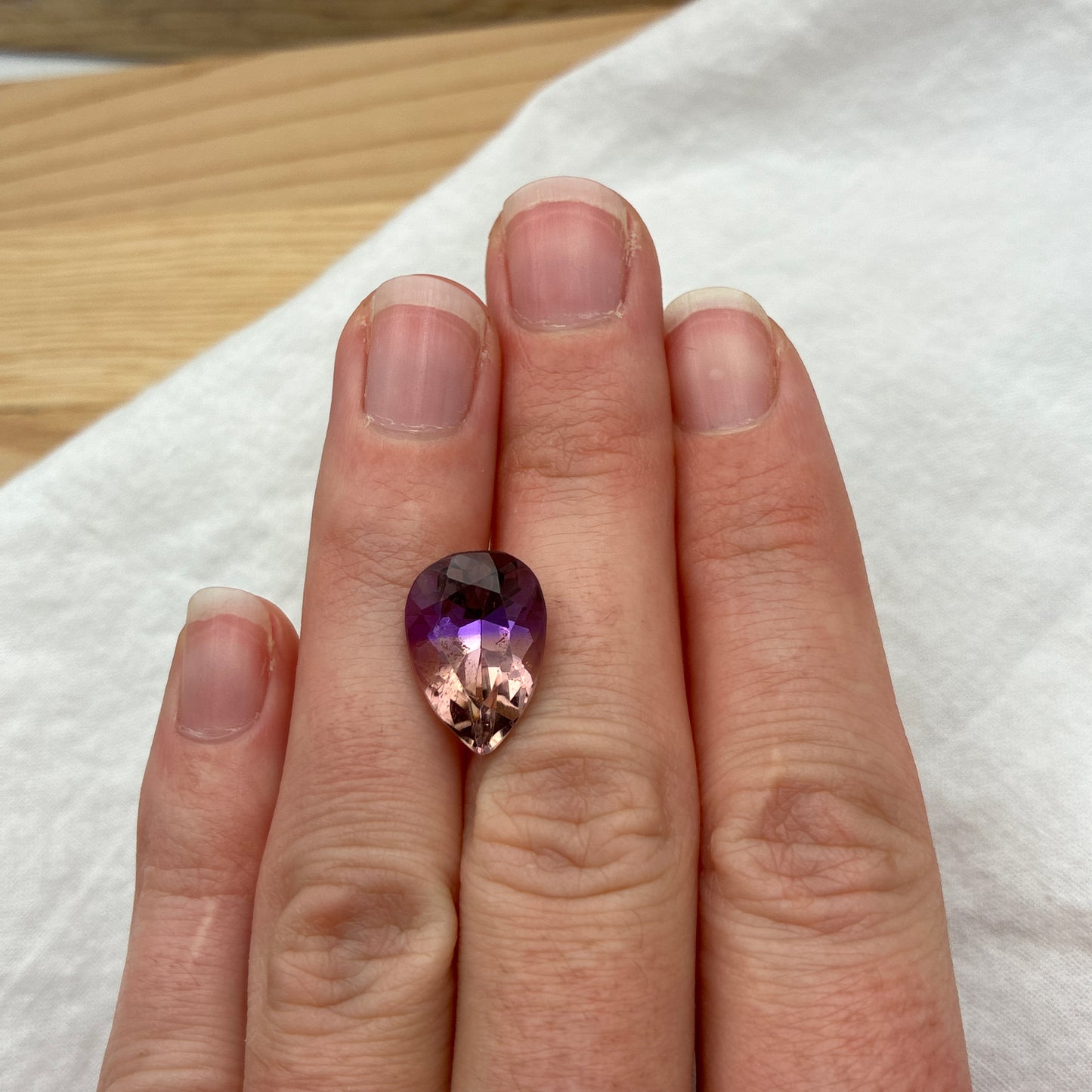 6.42 Carat Ametrine 14x10mm Pear Bi-Color Gemstone