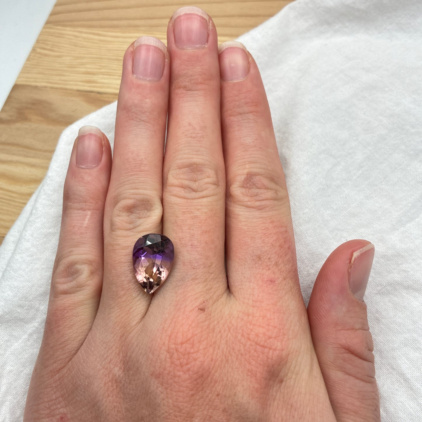 6.42 Carat Ametrine 14x10mm Pear Bi-Color Gemstone