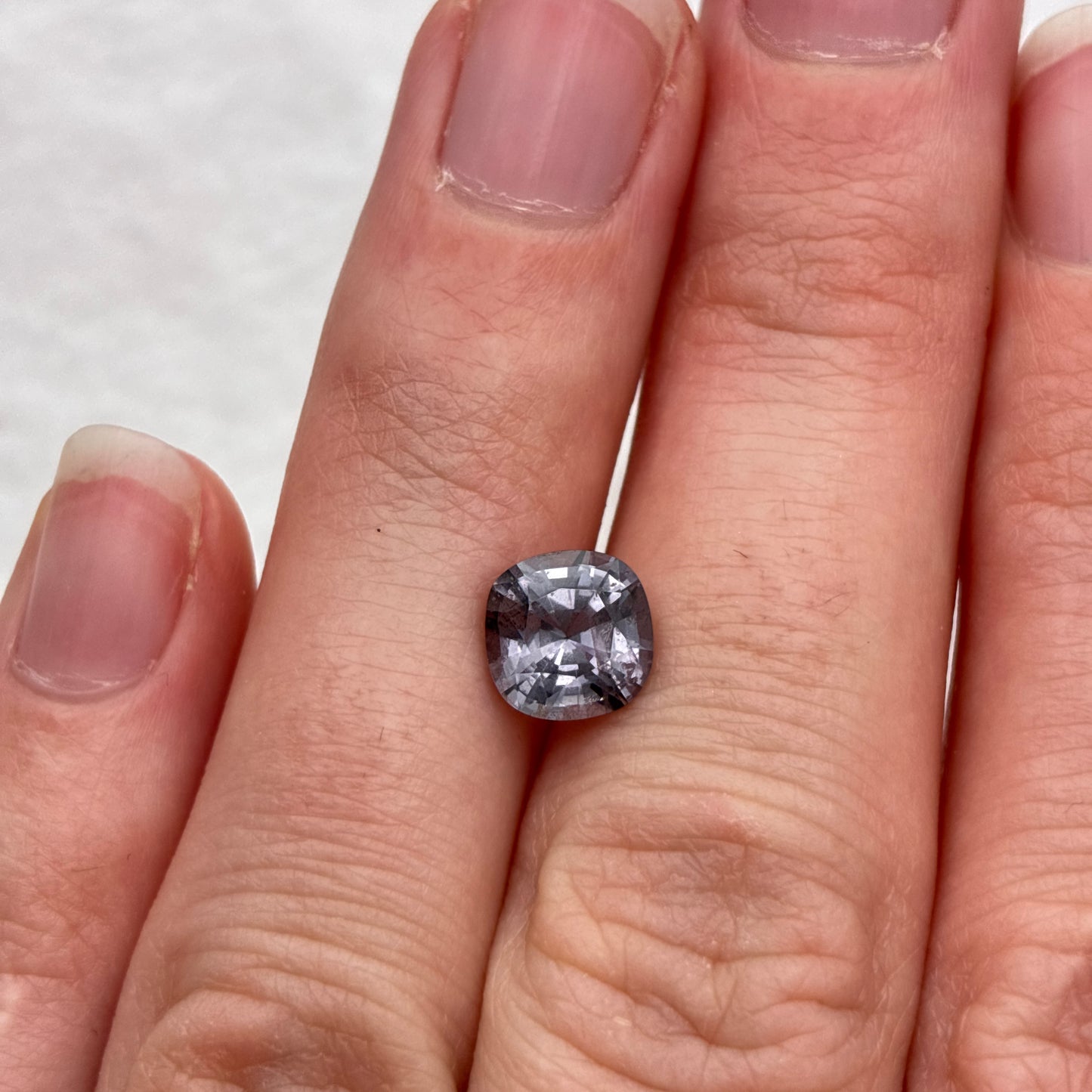 Myanmar Cushion Cut Spinel 1.78ct 7mm Purple Grey