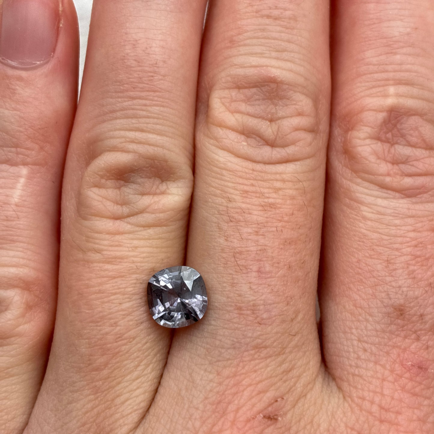 Myanmar Cushion Cut Spinel 1.78ct 7mm Purple Grey