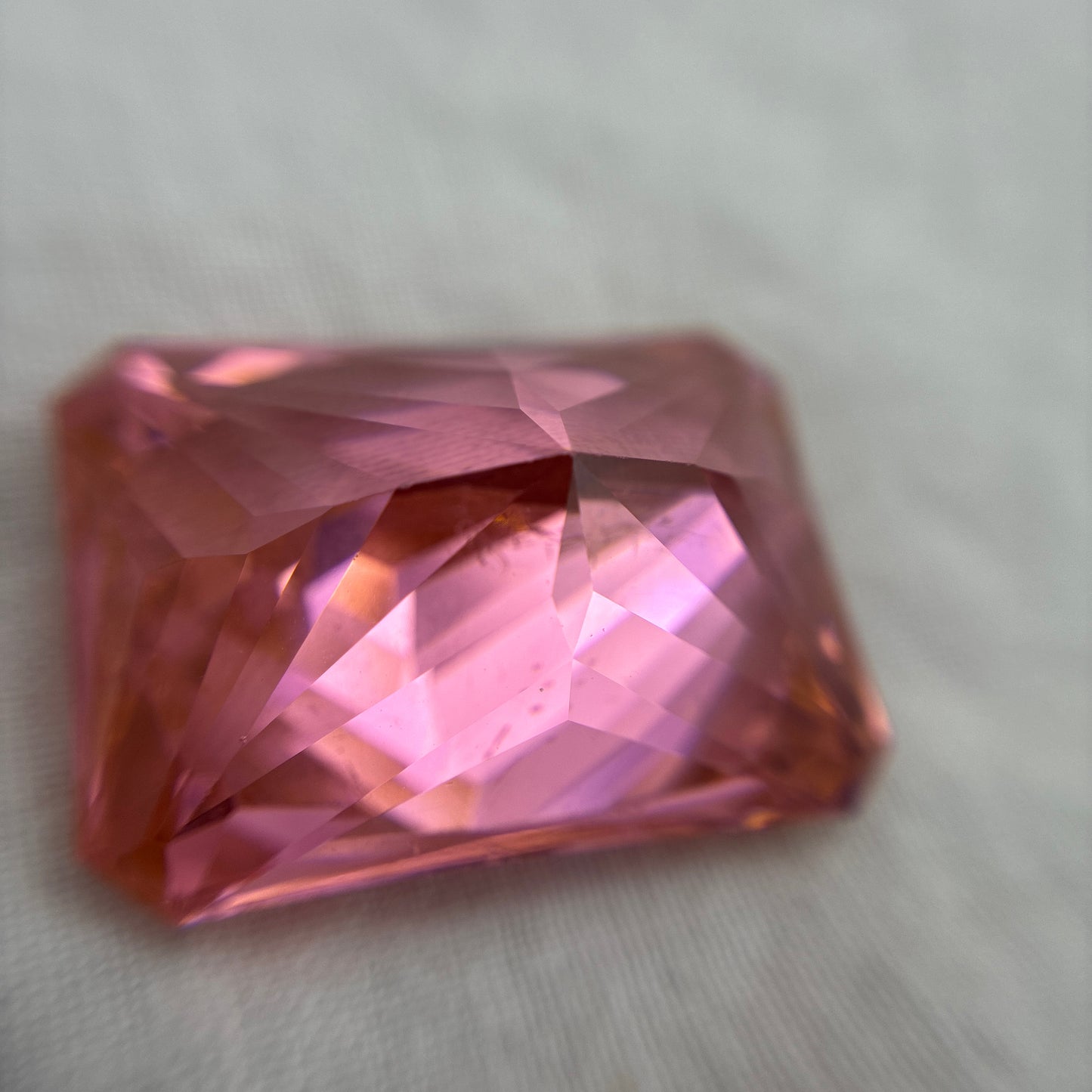 Huge CZ Preowned With Wear 84 carats, 25x18mm Rectangle