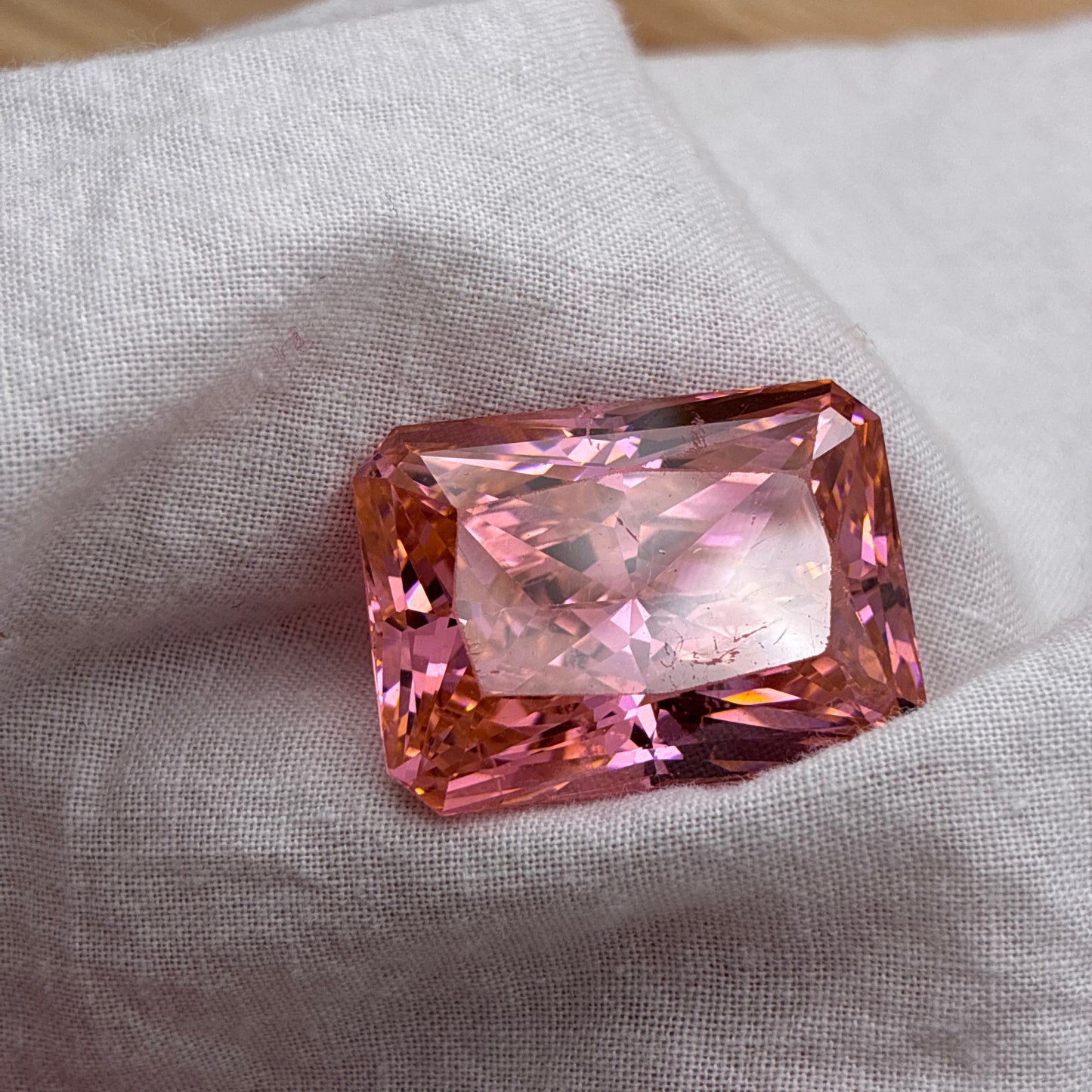 Huge CZ Preowned With Wear 84 carats, 25x18mm Rectangle