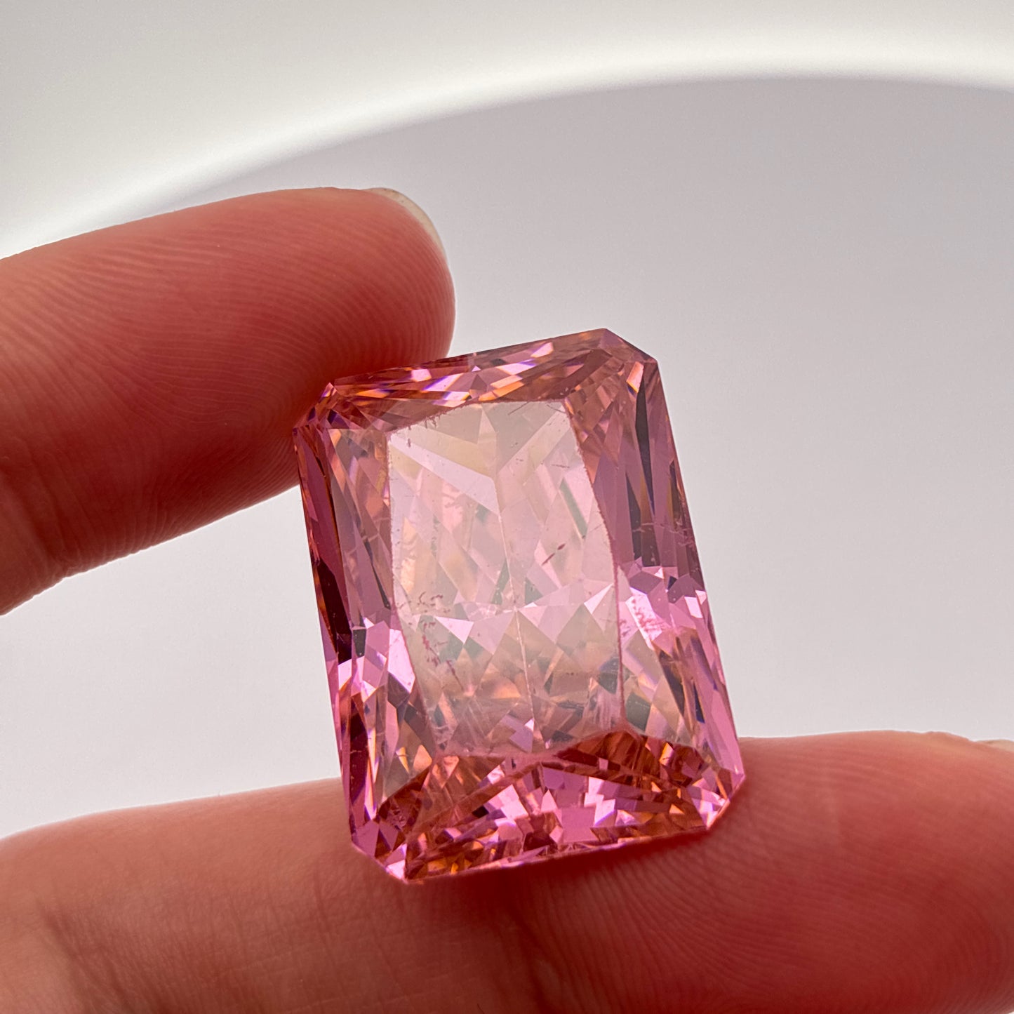 Huge CZ Preowned With Wear 84 carats, 25x18mm Rectangle