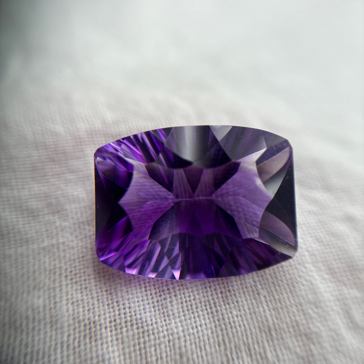 Concave Rectangle Cushion Cut Amethyst 8 carats