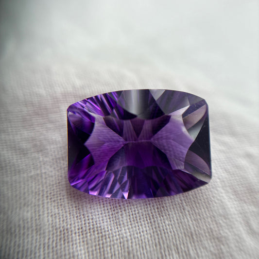 Concave Rectangle Cushion Cut Amethyst 8 carats