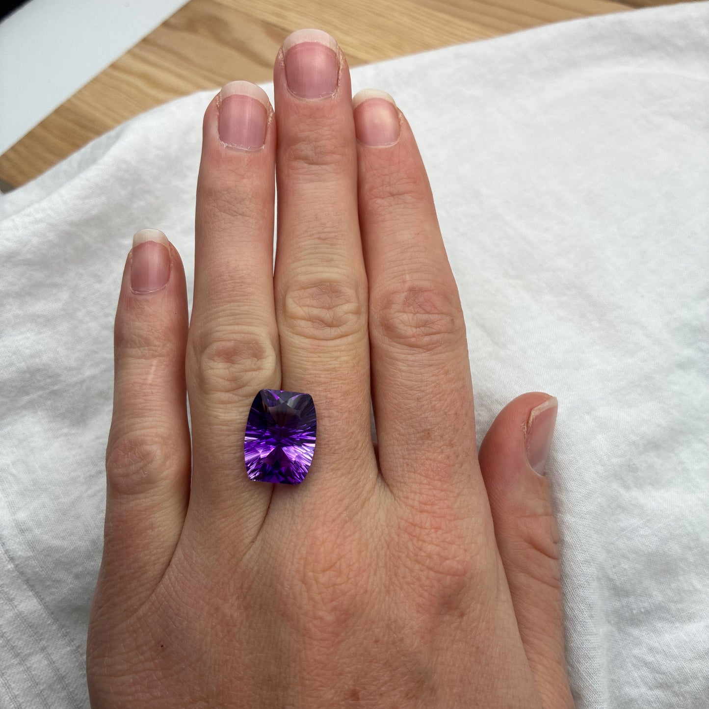 Concave Rectangle Cushion Cut Amethyst 8 carats